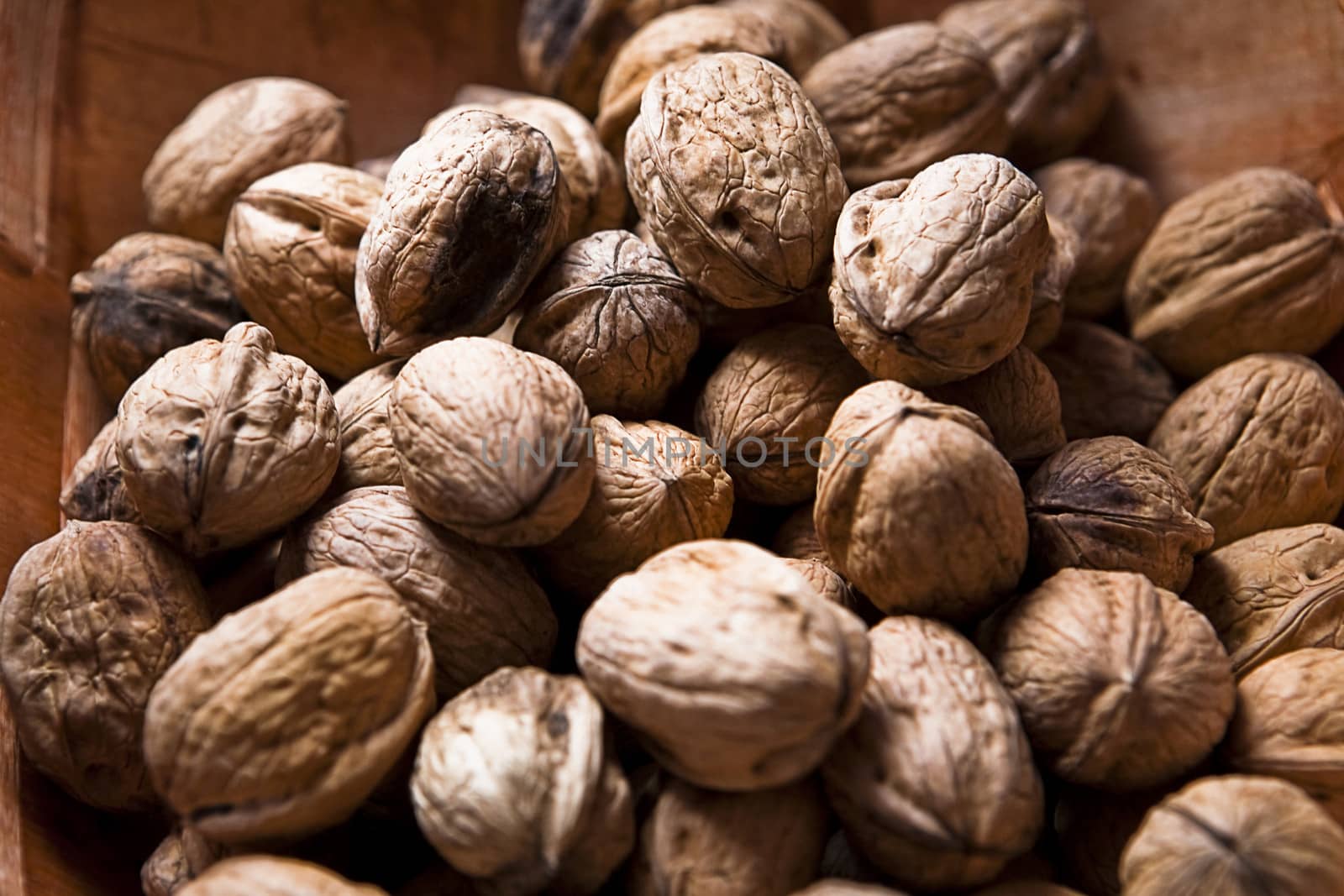 Nuts stacked in a pile