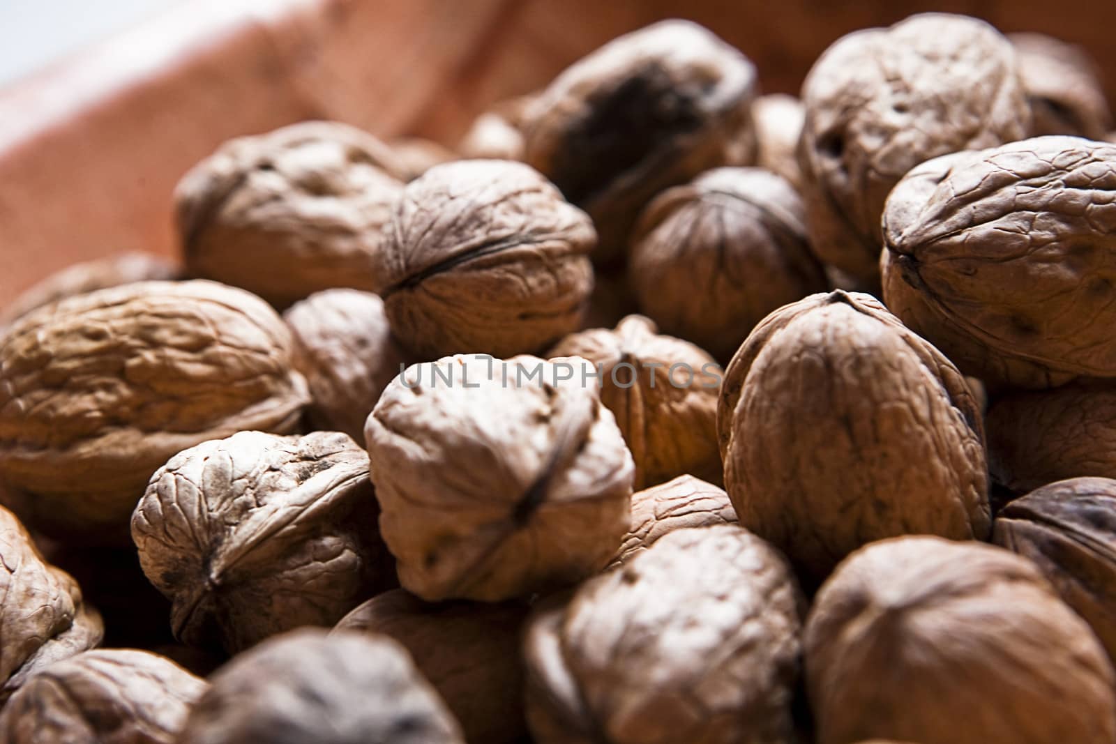 Nuts stacked in a pile