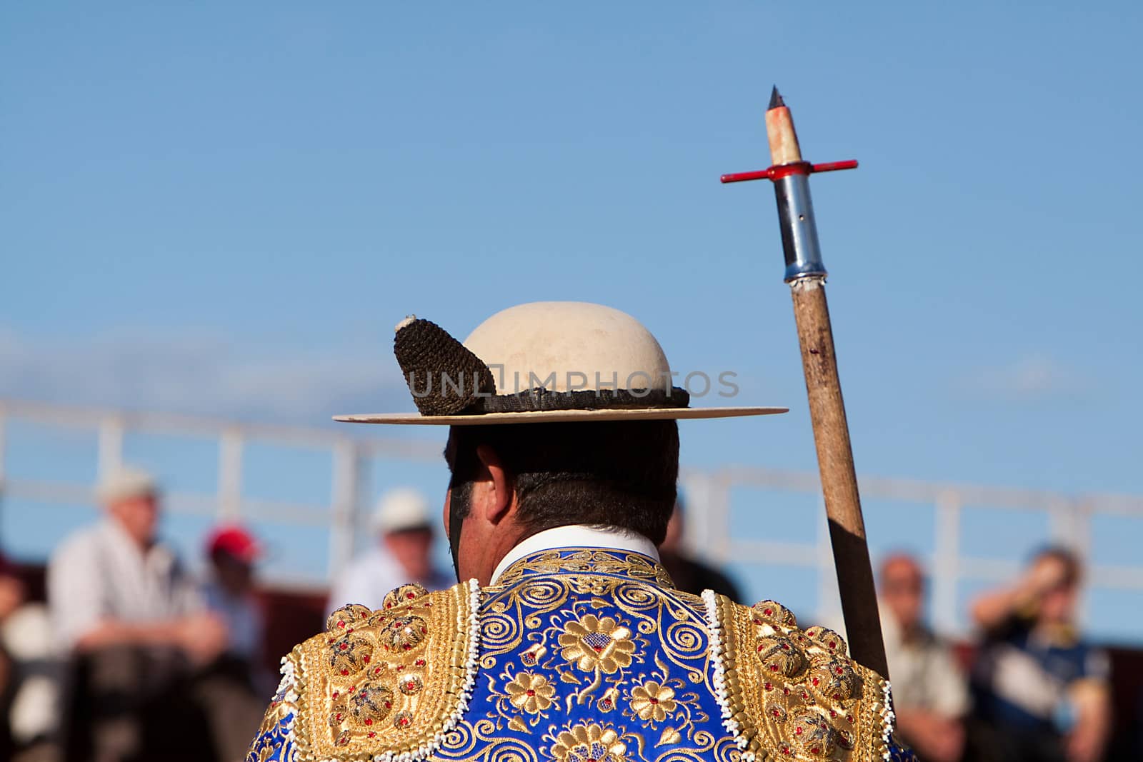  horseman armed with a spear to fight the bull, Spain