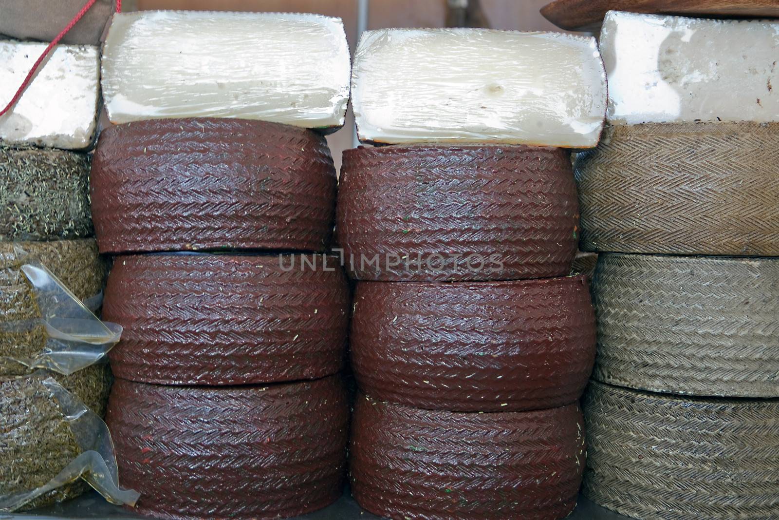 Traditional sale of cheese, Spain
