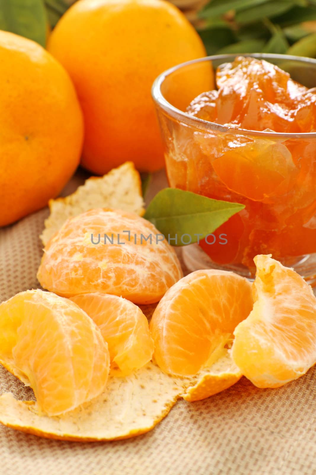 Fresh mandarins from the orchard with a fresh homemade mandarin jelly.