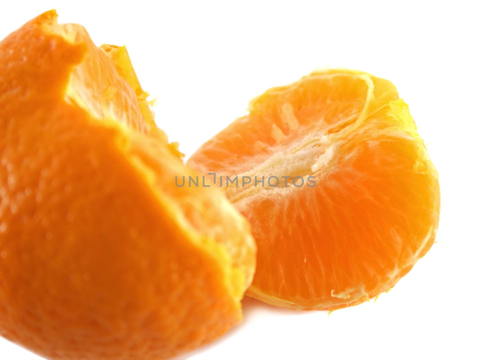 Freshly harvested broken mandarin ready to serve.