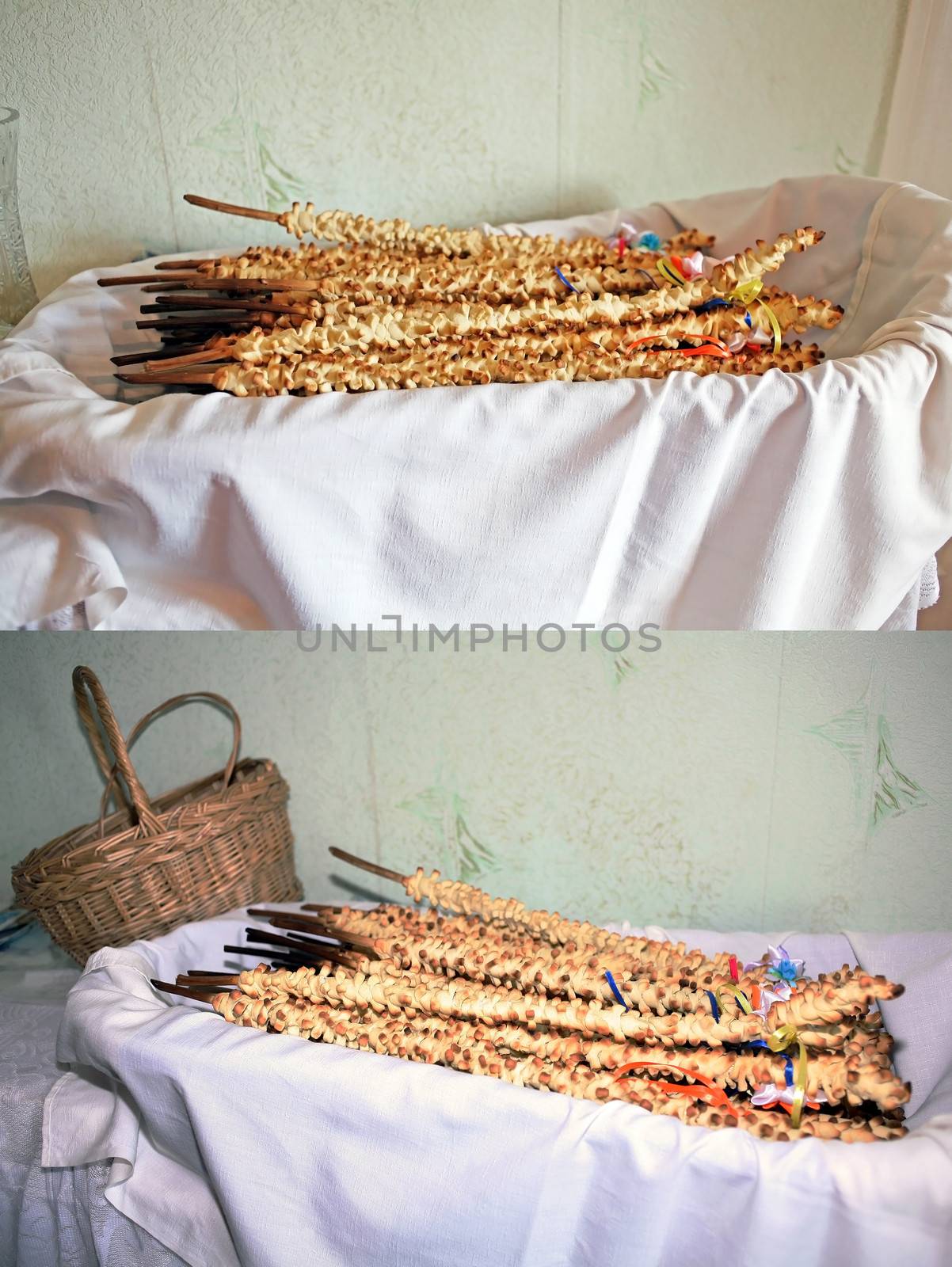 National Ukrainian wedding home baking - bread on a stick
