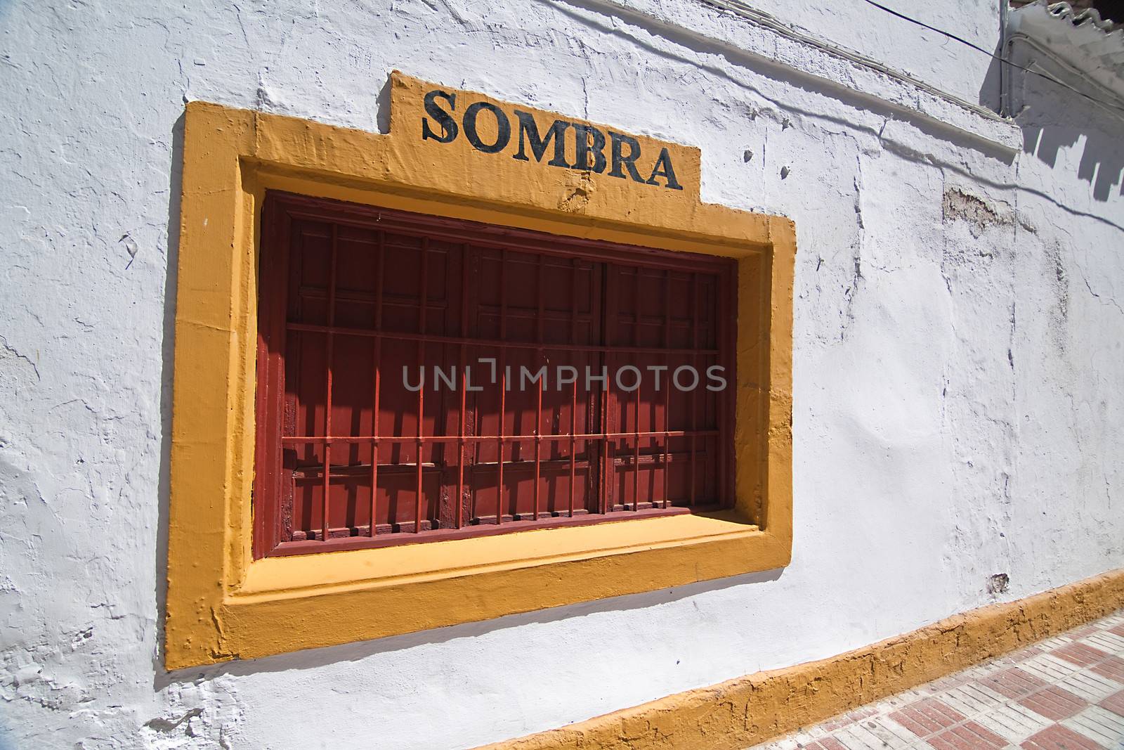 Outdoor area of shadow in the plaza de toros de Priego de Cordoba, province of Cordoba, Spain