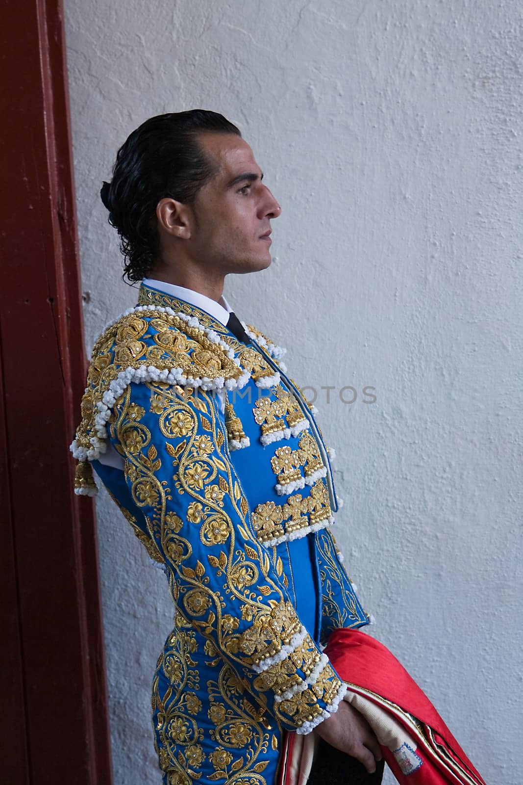 The  bullfighter spanish Ivan Fandiño waiting for the exit in the alley from the bullring of Jaen, Spain, 16 october 2011