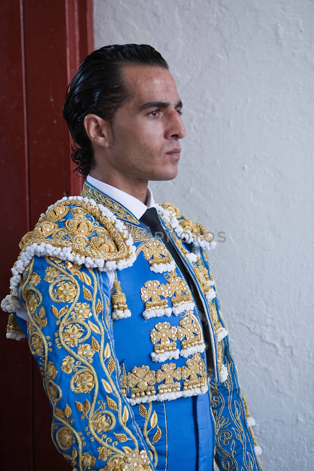 The  bullfighter spanish Ivan Fandiño waiting for the exit in the alley from the bullring of Jaen, Spain, 16 october 2011