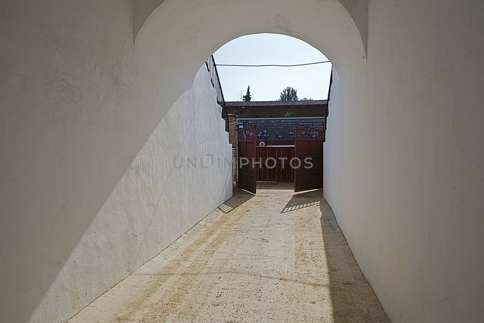 the alley from the bullring of Baeza, province of Jaen, Spain