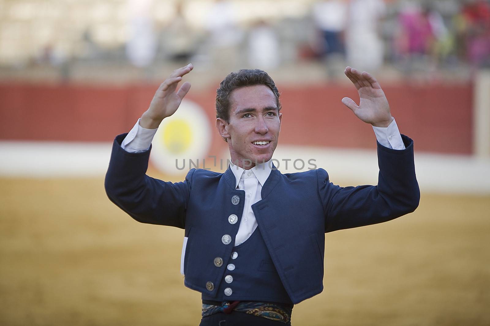 Leonardo Hernandez, bullfighter on horseback spanish, Baeza, Jaen province, Spain, 14 august 2009