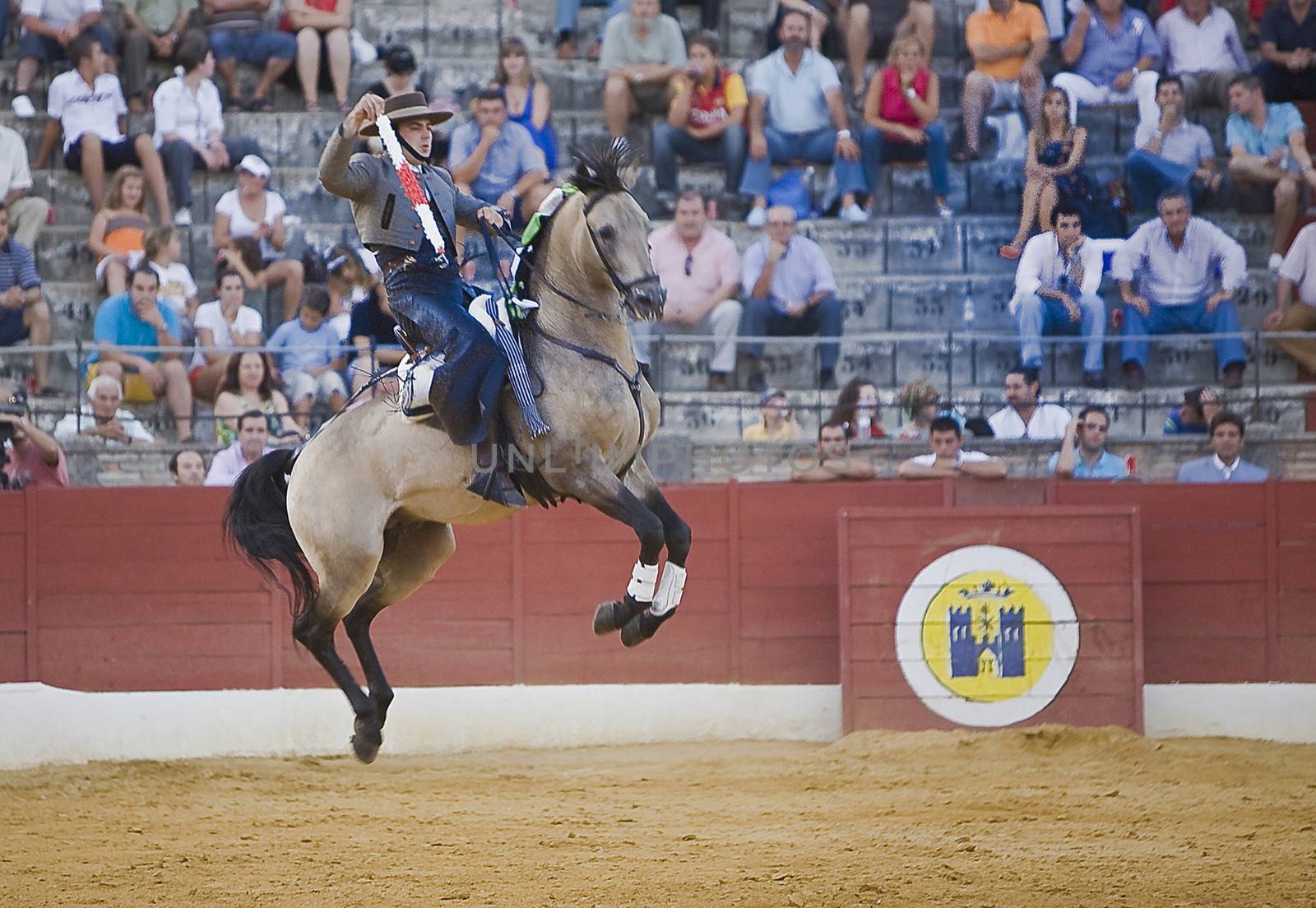 Alvaro Montes, bullfighter on horseback spanish, Baeza, Jaen, Spain, 14 august 2009