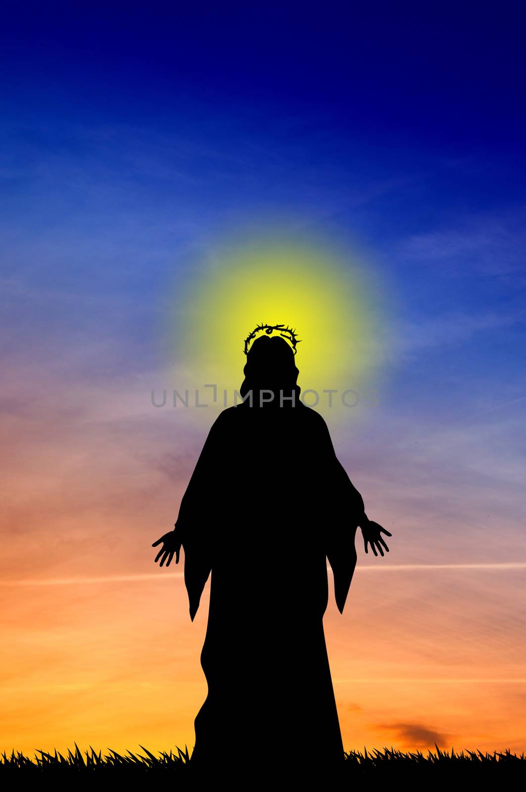 Jesus at sunset