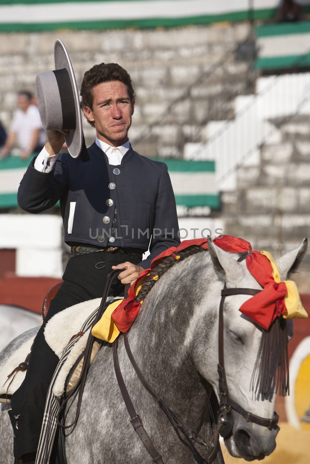 Leonardo Hernandez, bullfighter on horseback spanish, Baeza, Jaen province, Spain, 13 august 2010