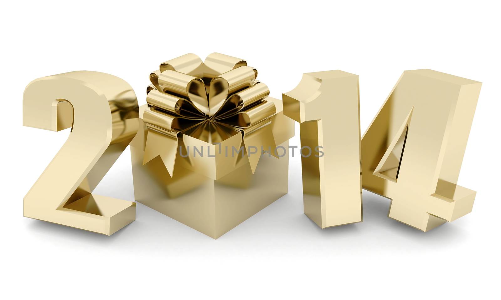 happy new year 2014 Illustrations 3d on a white background