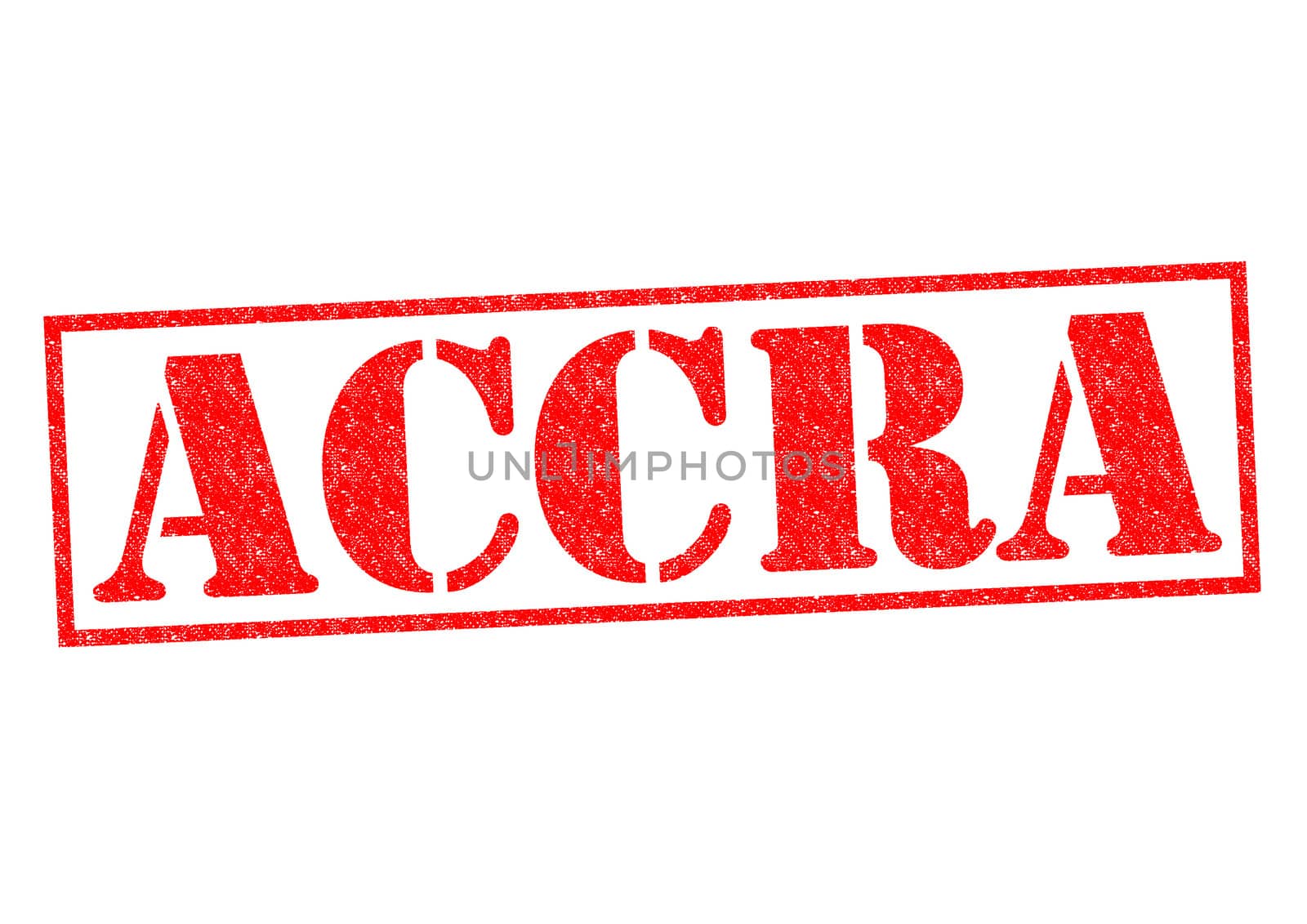 ACCRA (capital of Ghana) rubber stamp over a white background.