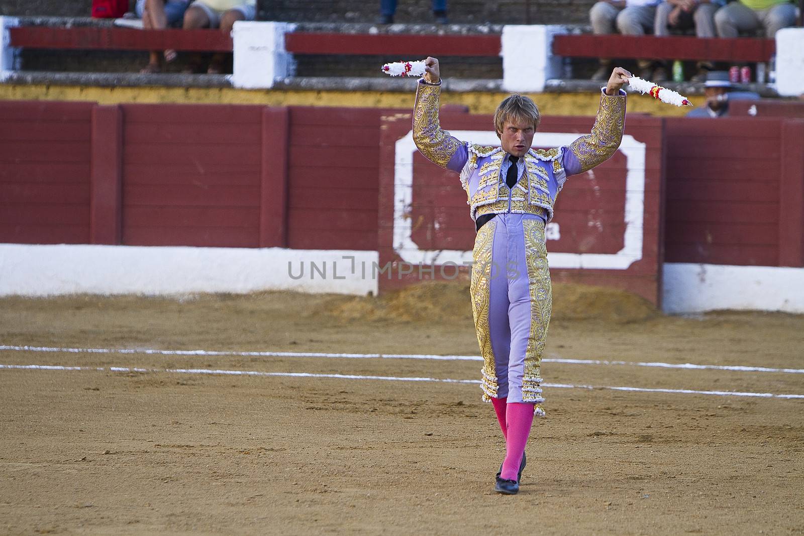 Banderillero, the torero who, on foot, places the darts in the bull, the banderillas is Brightly-coloured darts placed in the bull