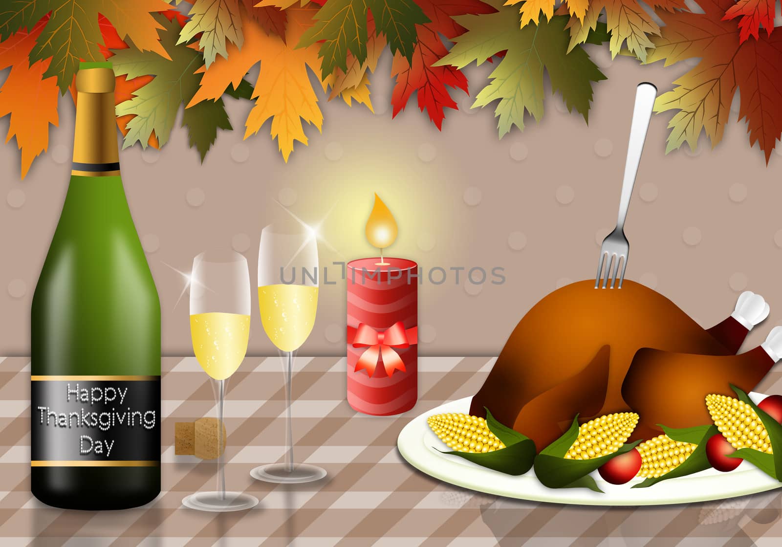 illustration of Roast turkey for Thanksgiving Day