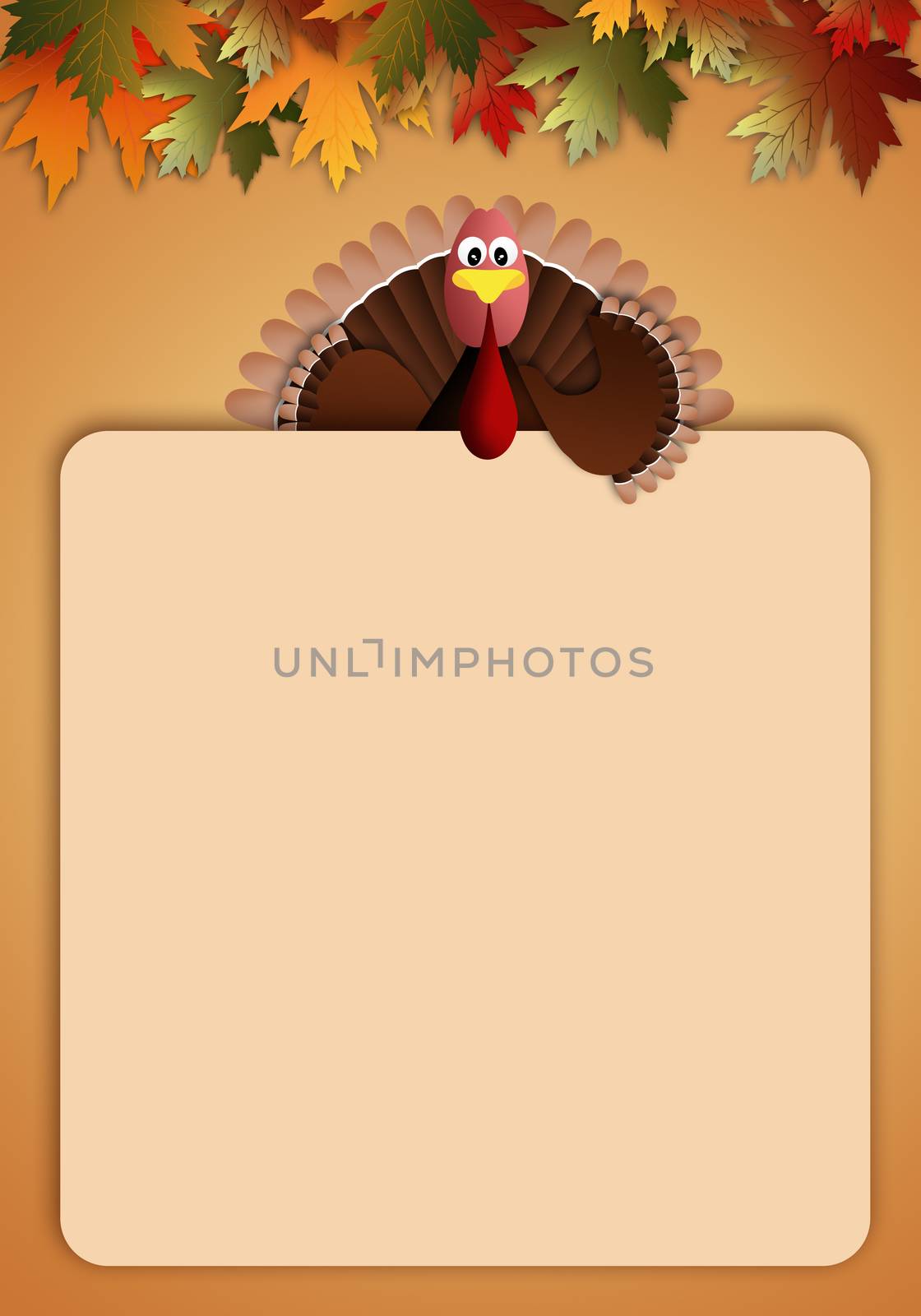 Thanksgiving Day background with turkey