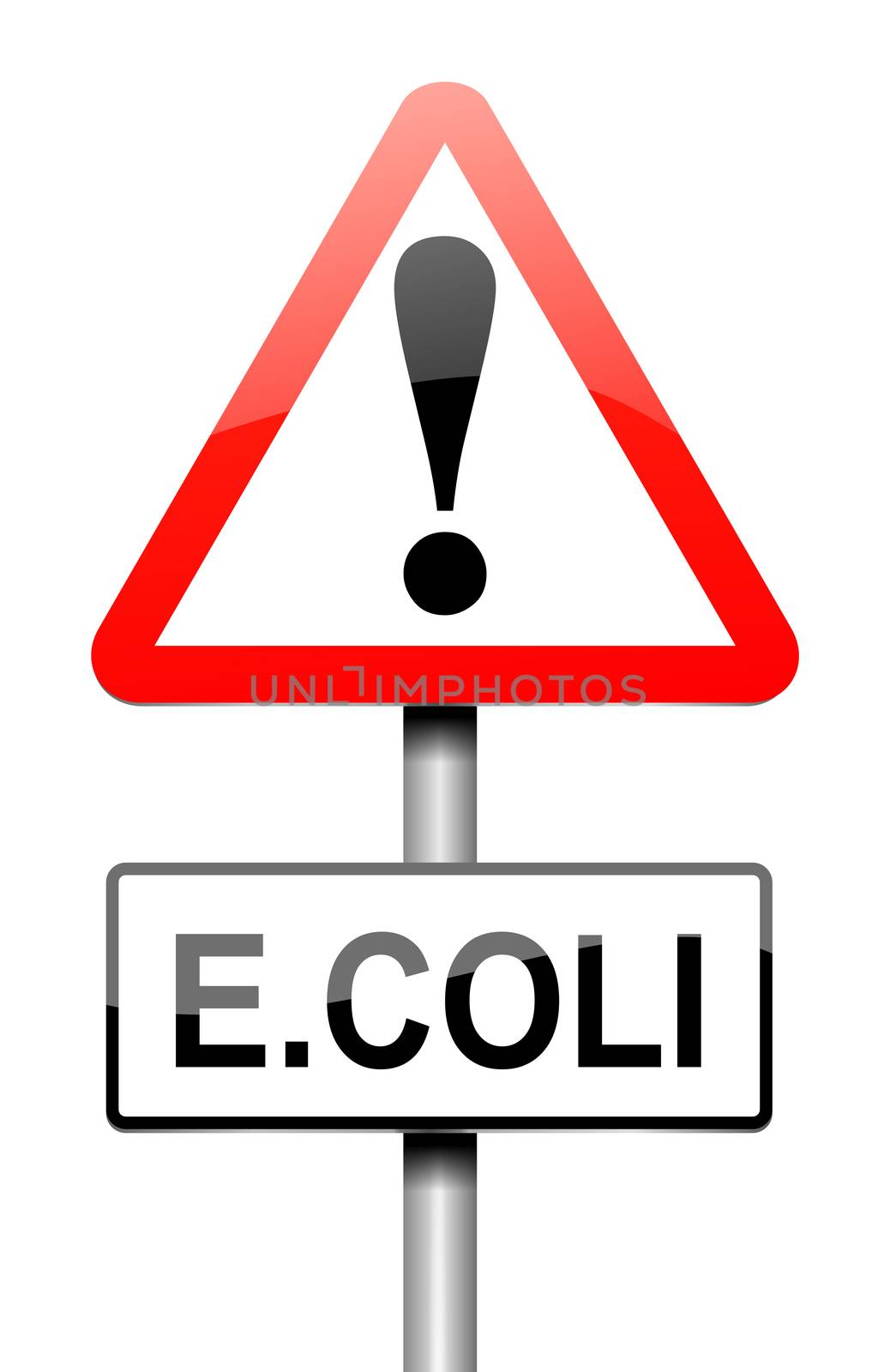 Illustration depicting a sign with an E coli concept.