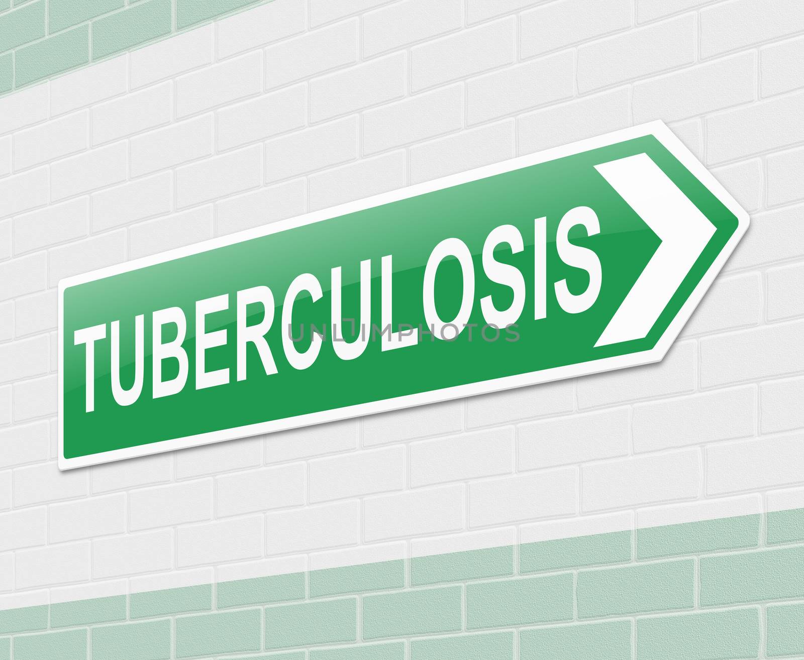 Illustration depicting a sign with a Tuberculosis concept.