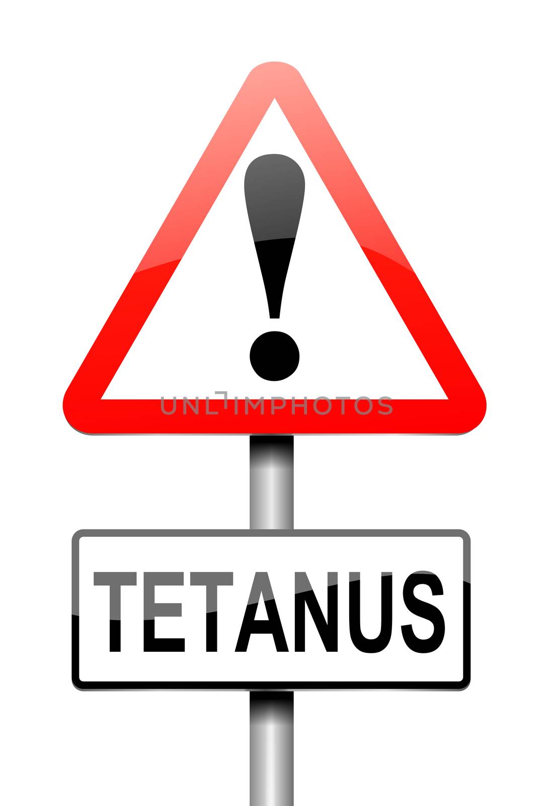 Illustration depicting a sign with a Tetanus concept.