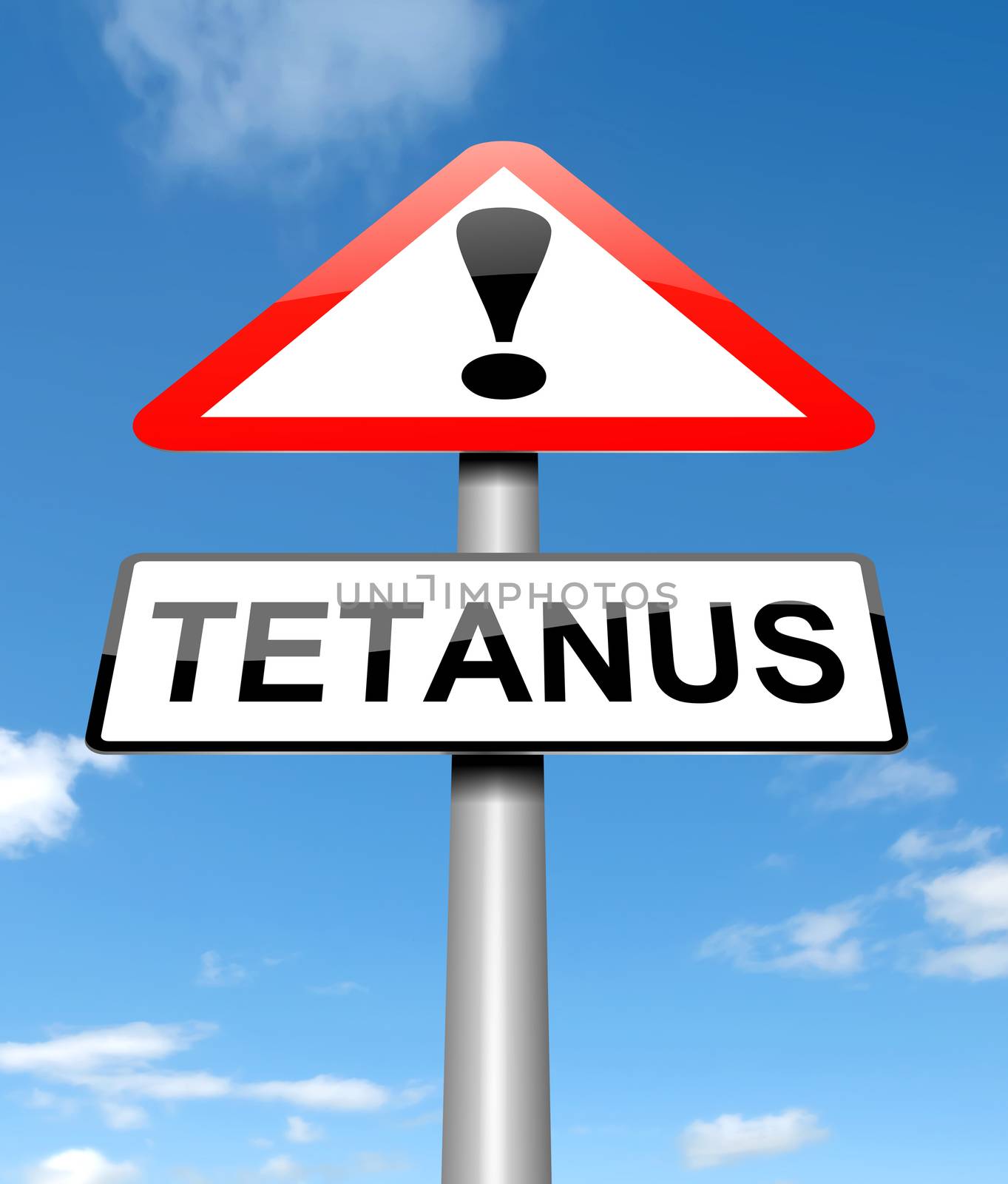 Illustration depicting a sign with a Tetanus concept.