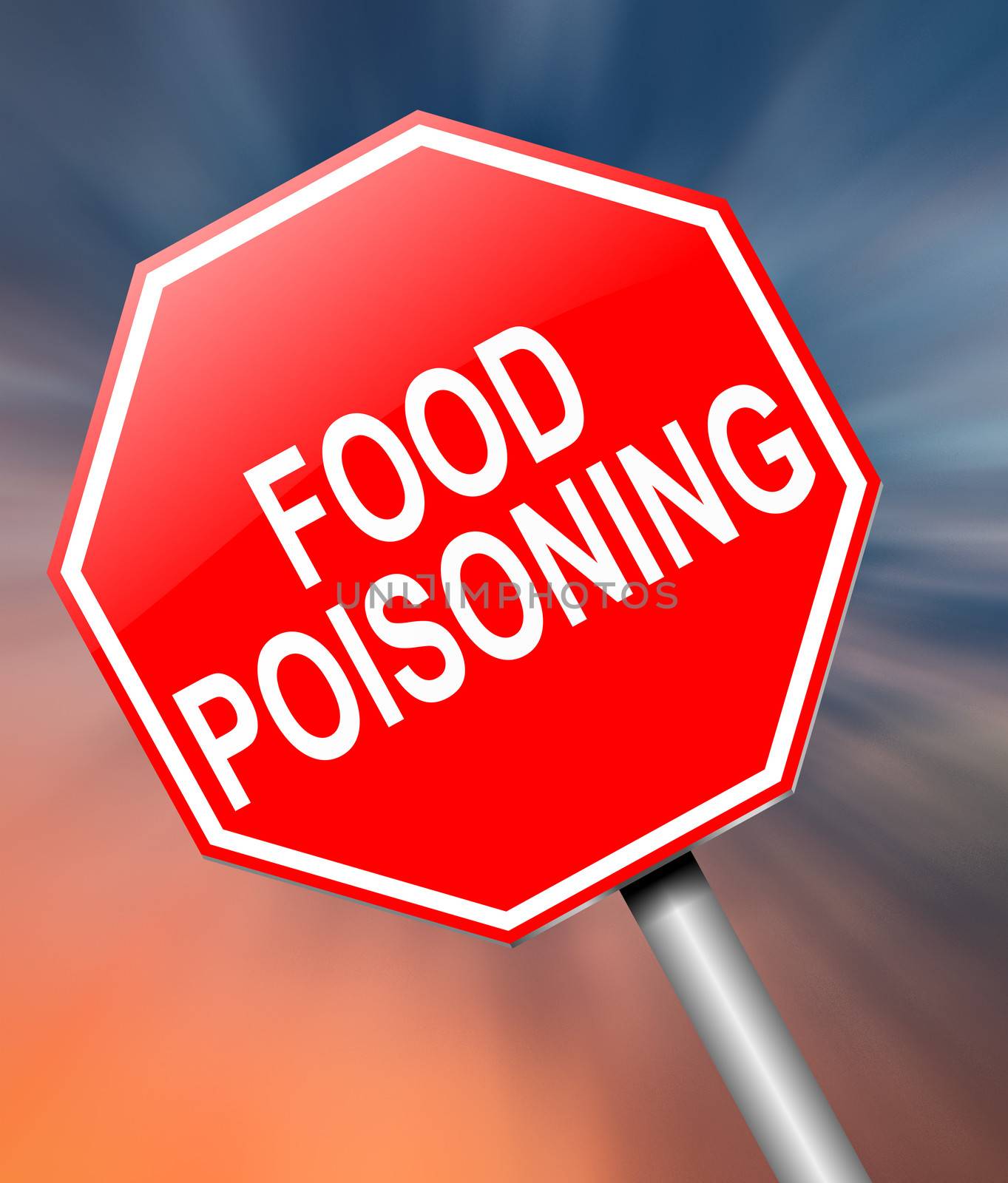 Illustration depicting a sign with a food poisoning concept.