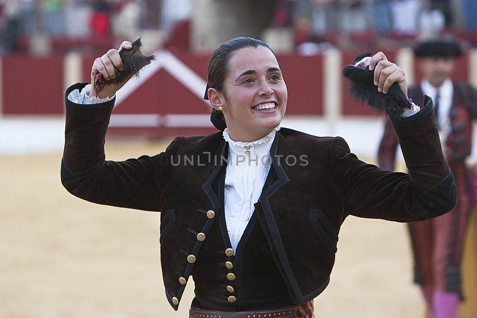 Noelia Mota, woman bullfighter on horseback spanish, Ubeda, Jaen, Spain, 29 september  2011
