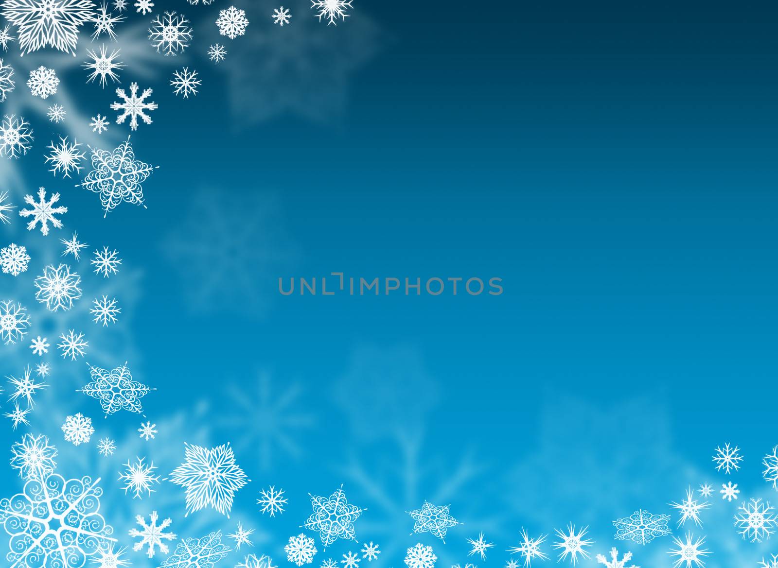 White snowflakes on a blue background by cherezoff