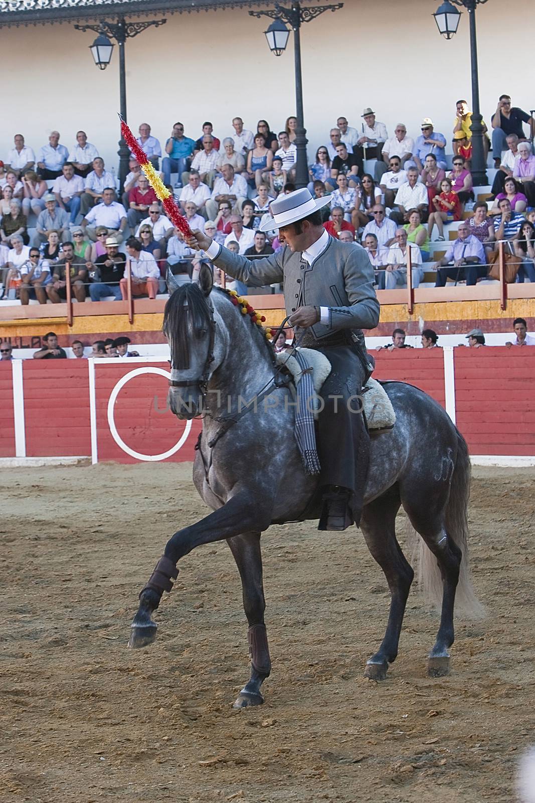 Alvaro Montes, bullfighter on horseback spanish, Sabiote, Jaen province, Spain, 24 august 2011