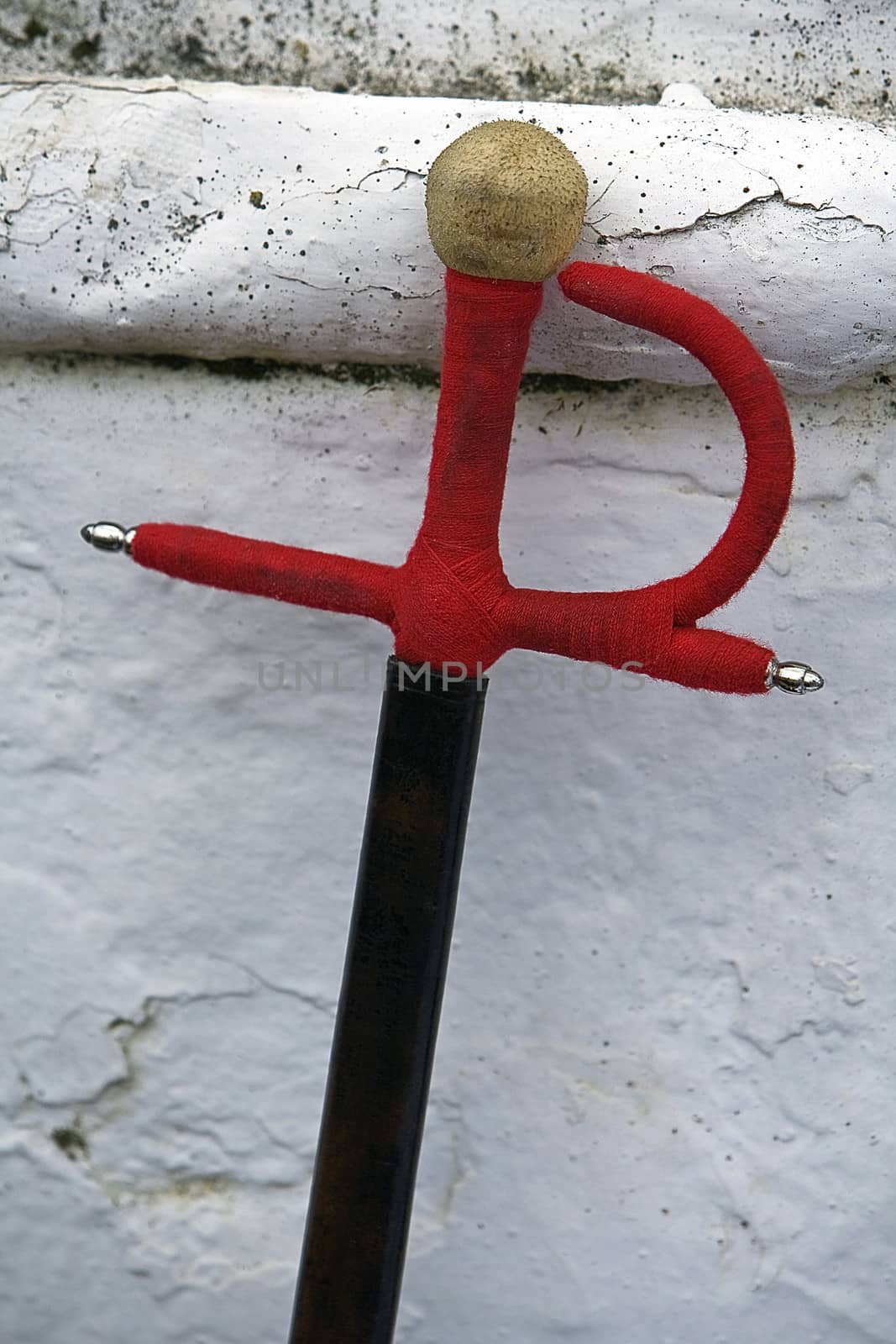 sword toreador supported on the white wall, Spain