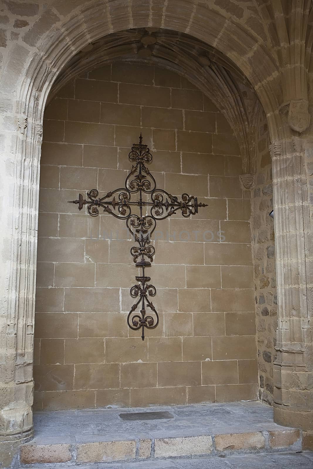  Iron cross inside Chapel of Church of Santa Maria de los Reales Alcazares, Ubeda, Jaen province, Spain