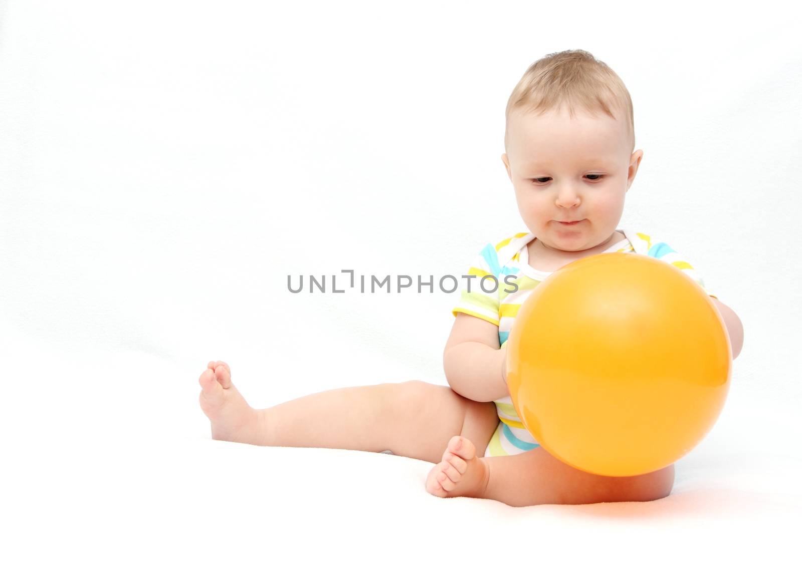 little baby with balloon by NikolayK