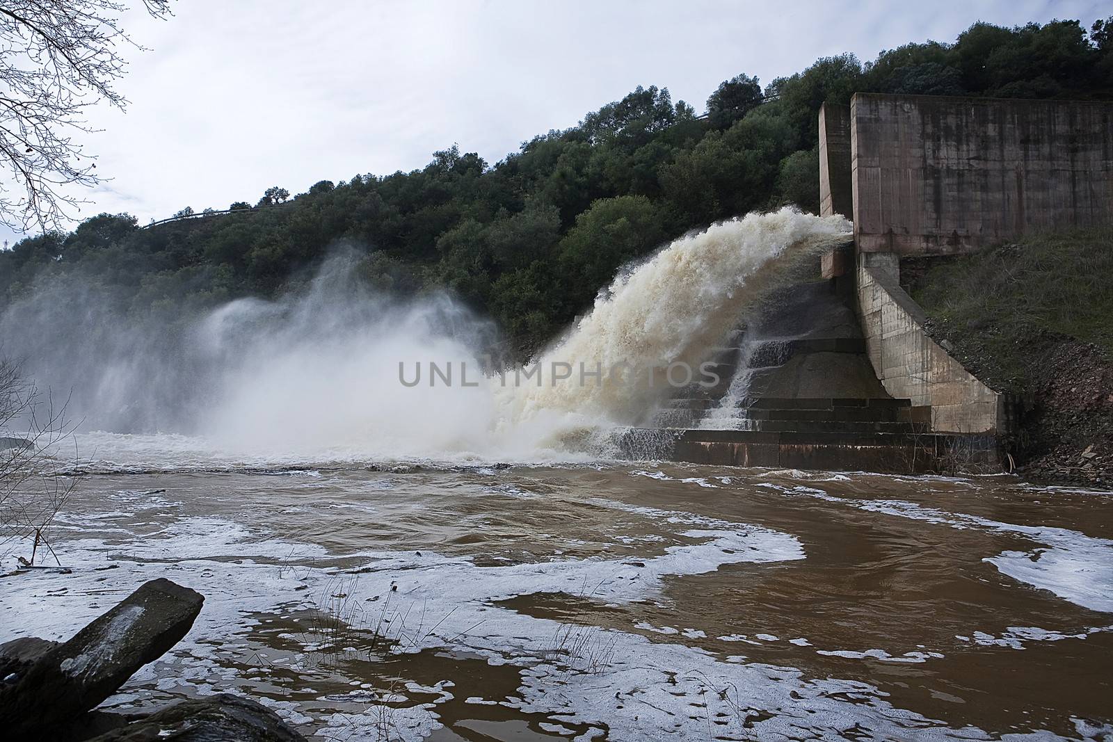 Spillway of the dam of the Yeguas, Cordoba province, Spain