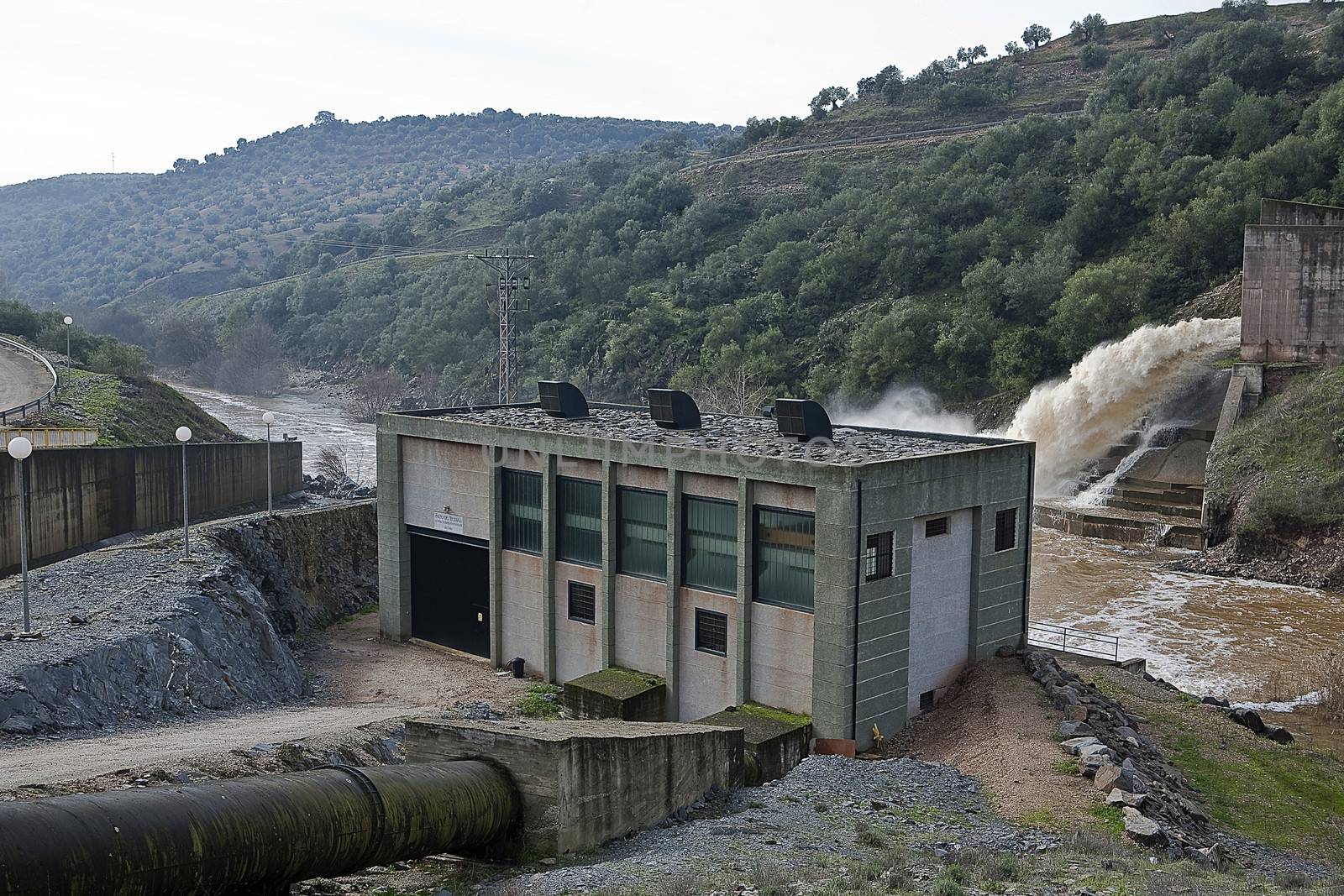 Spillway of the dam of the Yeguas, Cordoba province, Spain