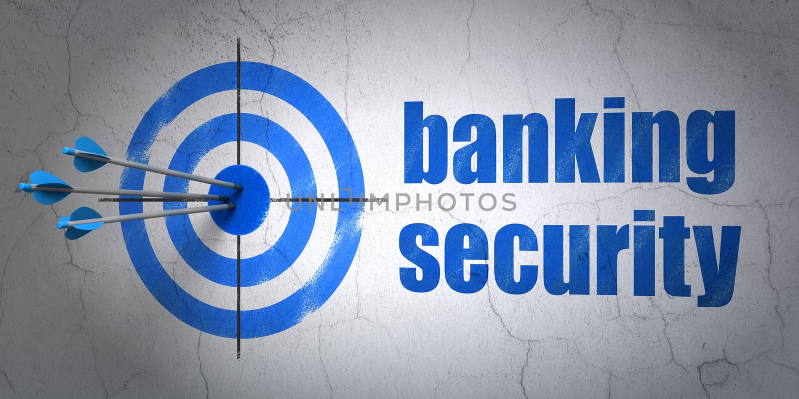 Protection concept: target and Banking Security on wall background by maxkabakov