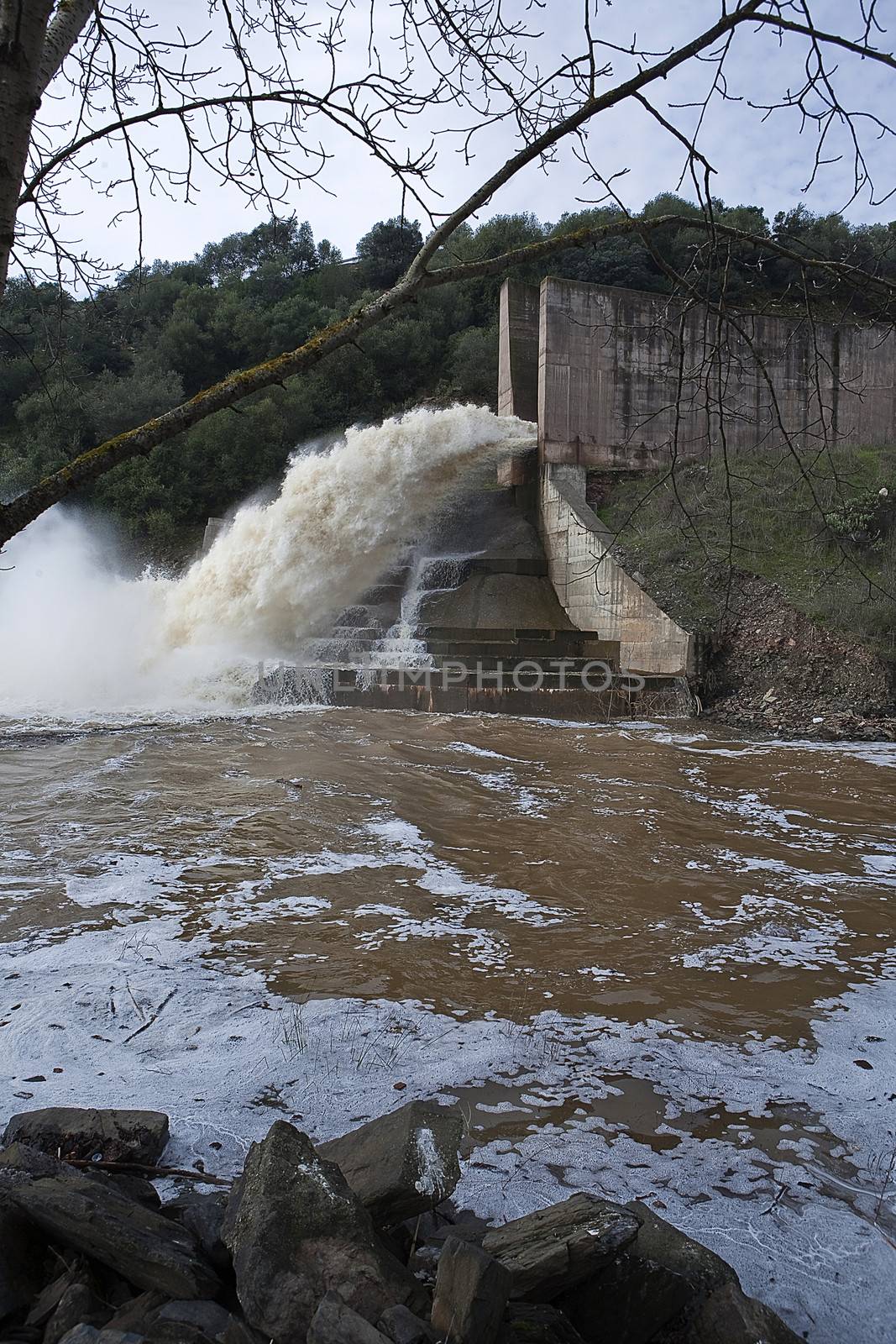 Spillway of the dam of the Yeguas, Cordoba province, Spain