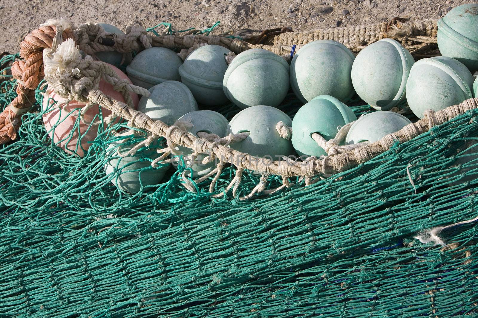 fishing net at an old port, Estepona, Malaga province, spain