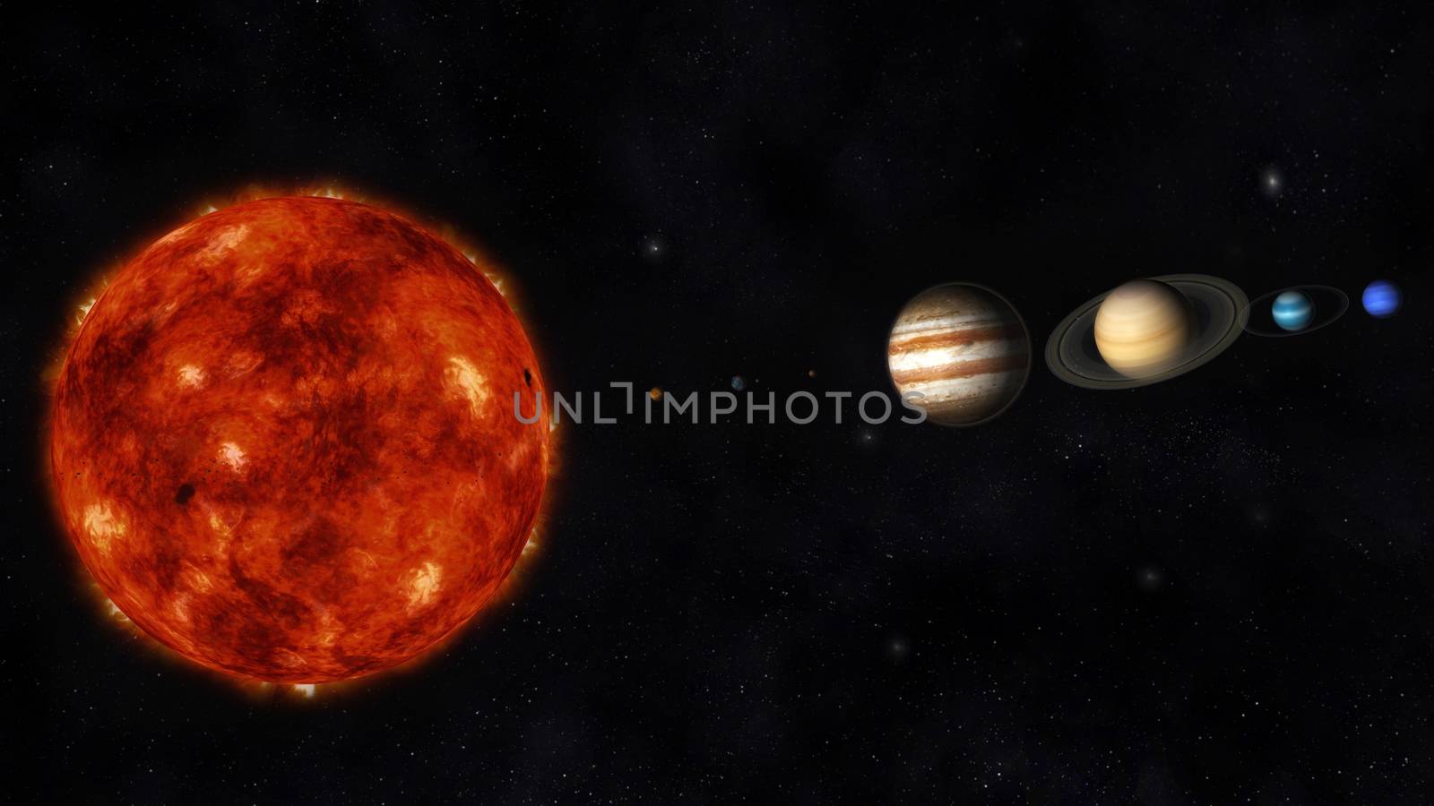 Digital Illustration of the Solar System