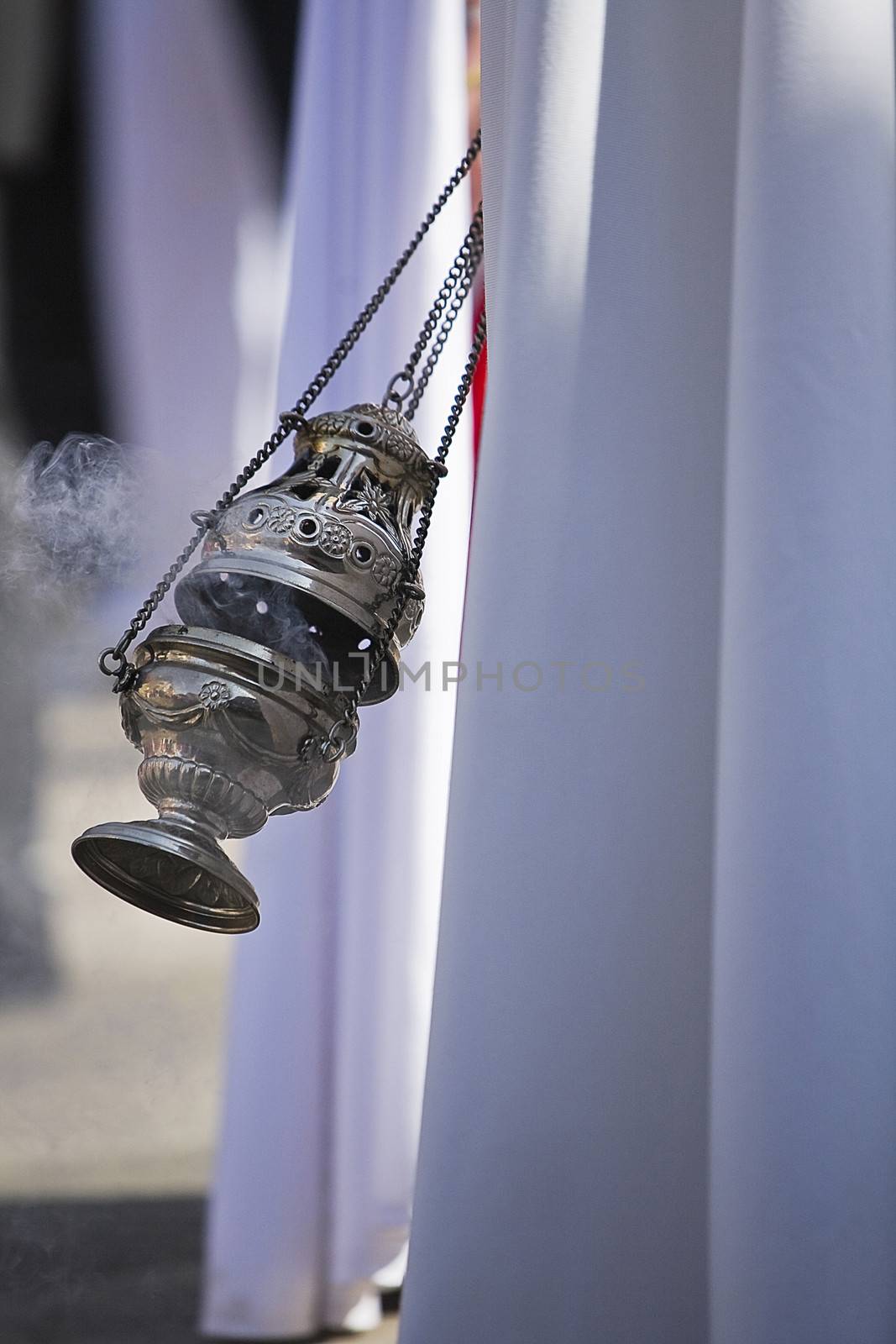 Censer of silver or alpaca to burn incense in the holy week, Spain