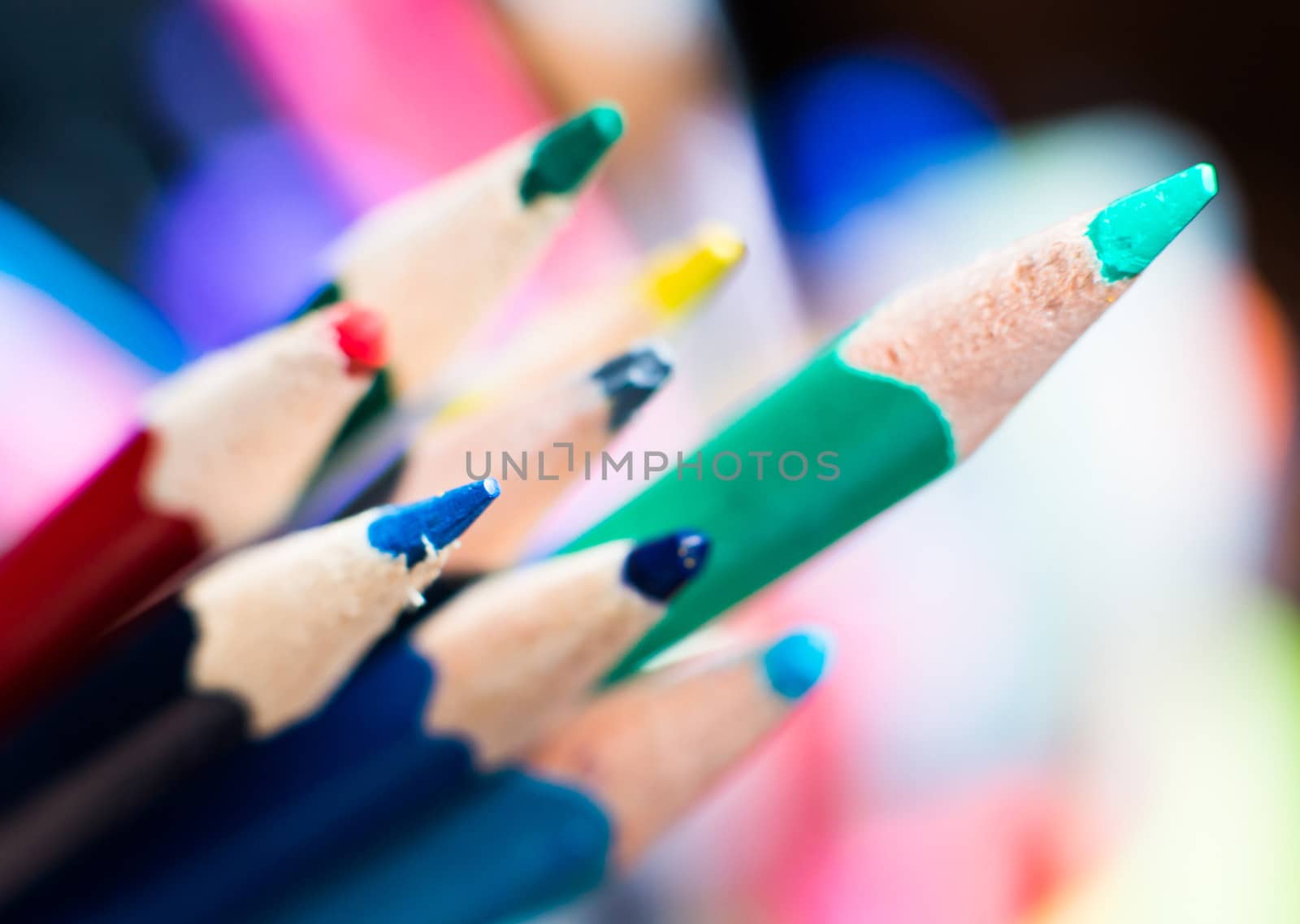 Color pencils close-up by GekaSkr