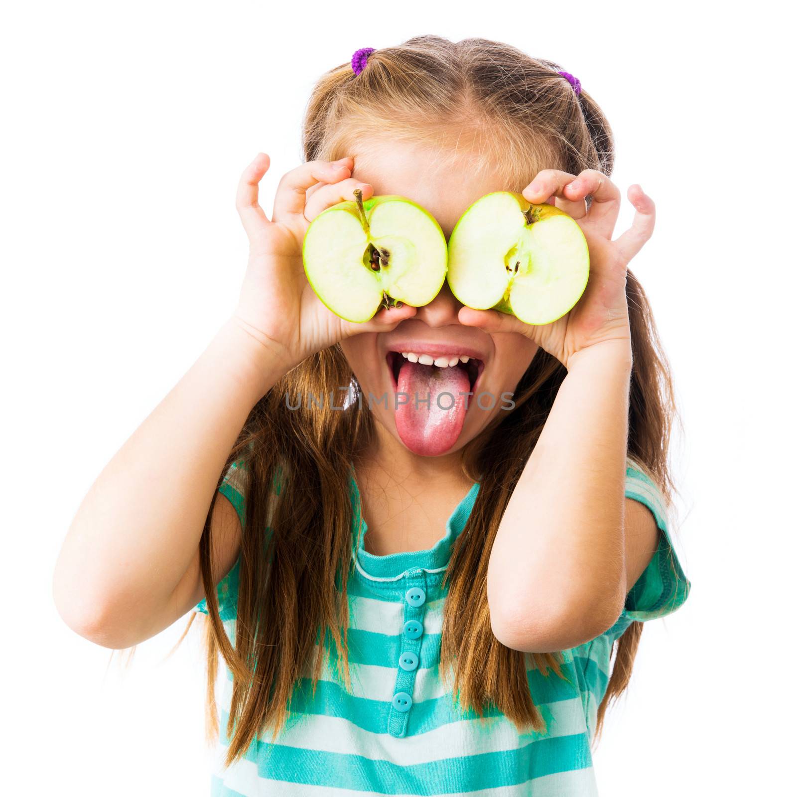 little girl with apples by GekaSkr