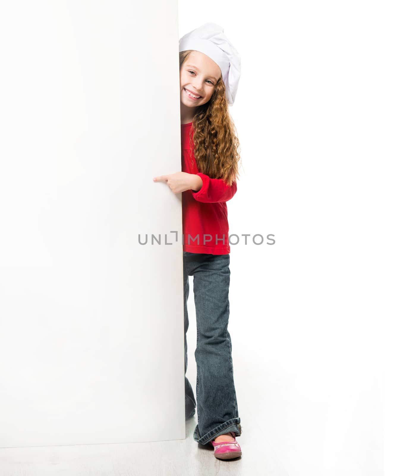 little girl with white board by GekaSkr