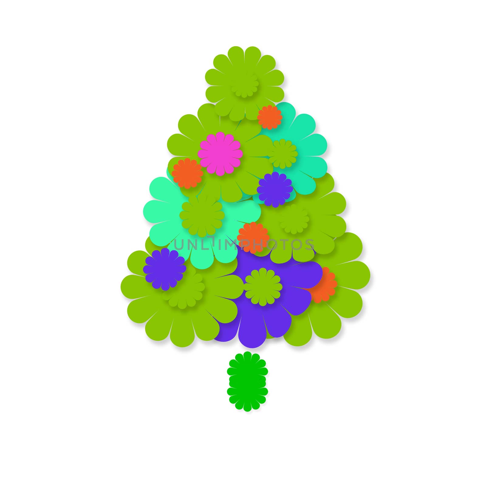 cheerful christmas tree greeting card by Carche