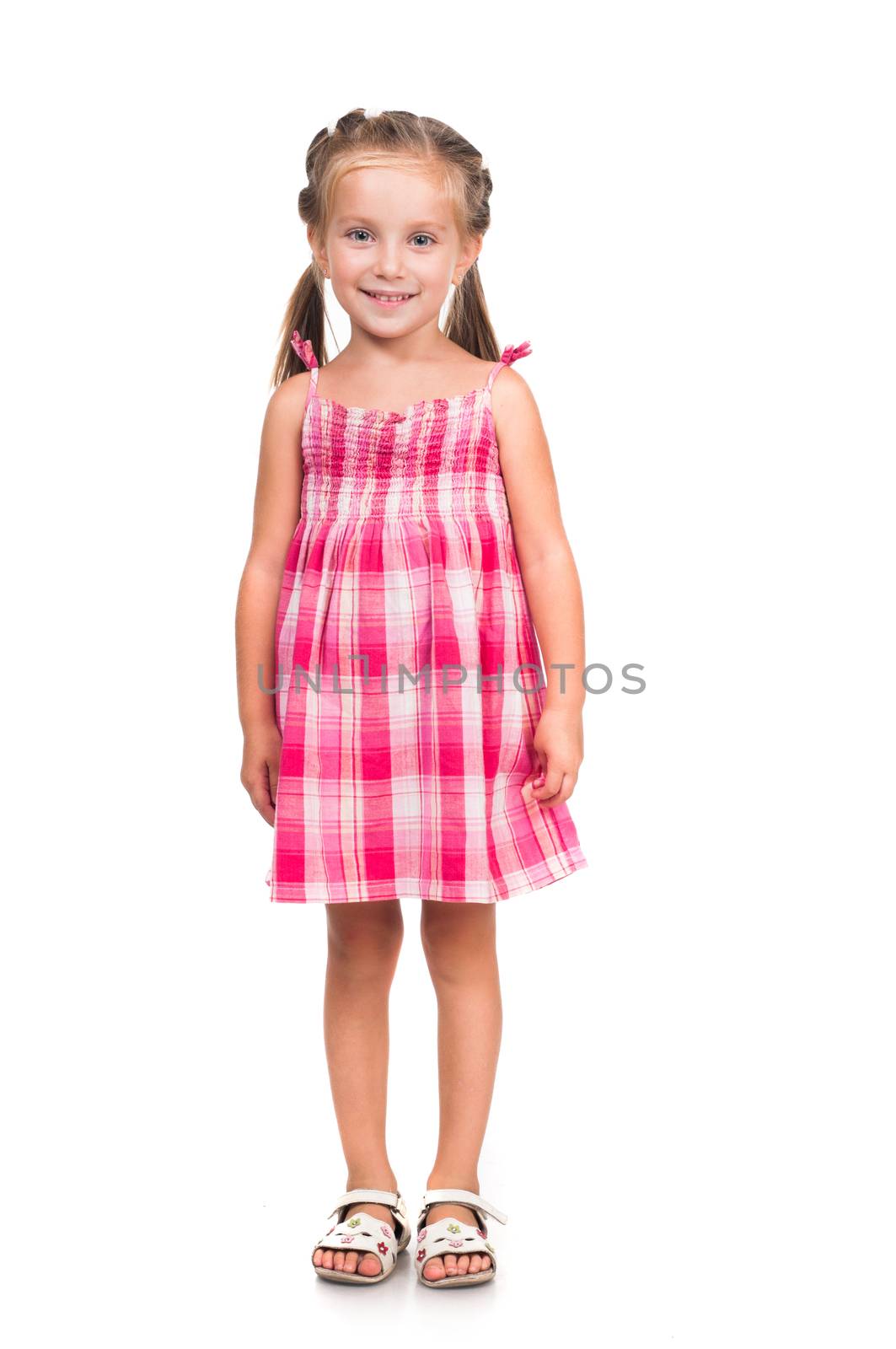 cute smiling little girl isolated on white background