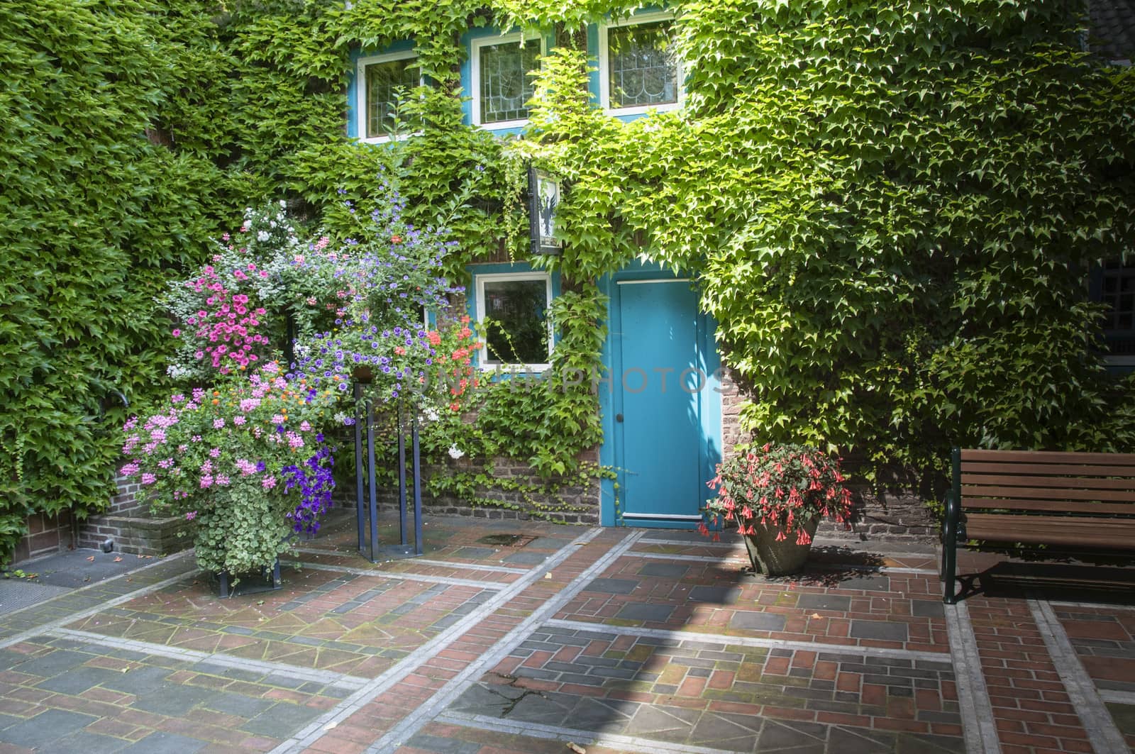 home with beautifull english garden patio