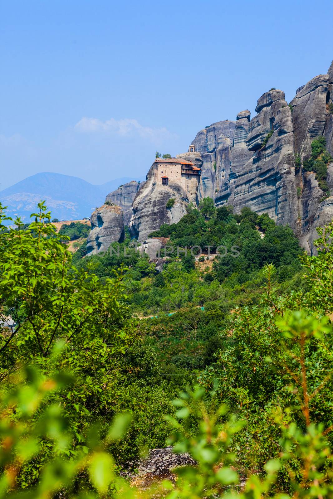 Meteora. Famous Greek Christian monastery on the rock. Greece.