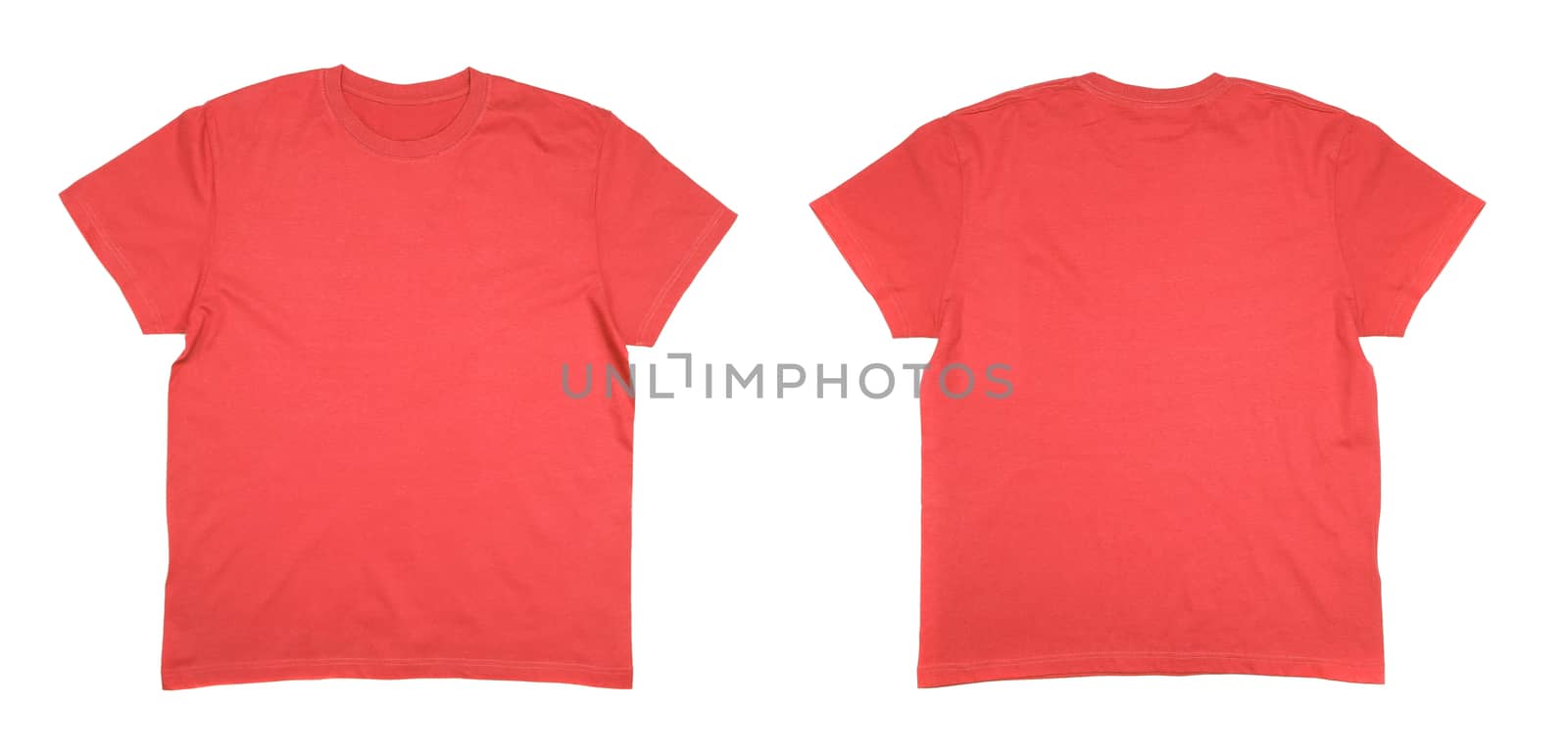 Red T-shirt isolated on a white background