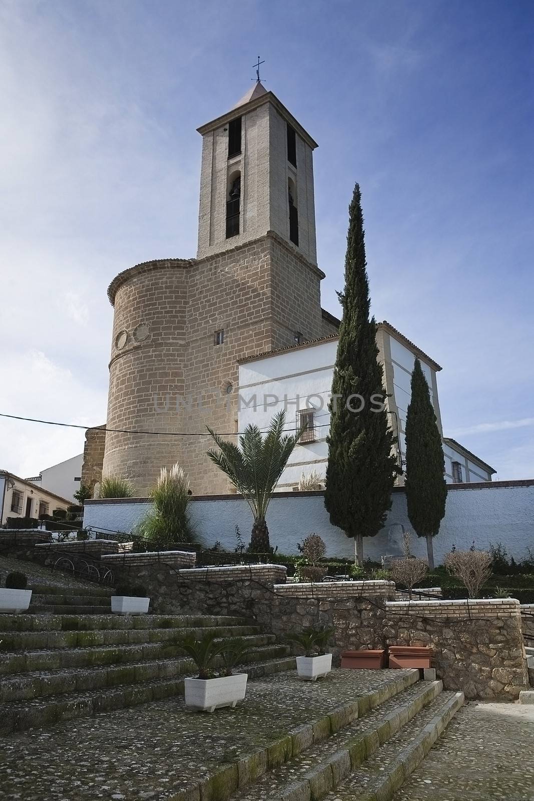 Parish Church of Santiago apostle, the work unfinished and developed from 1547 to 1638, which constituted an ambitious Renaissance project whose authorship is attributed to the young Hernan Ruiz, Iznajar, Cordoba province, Andalucia, Spain