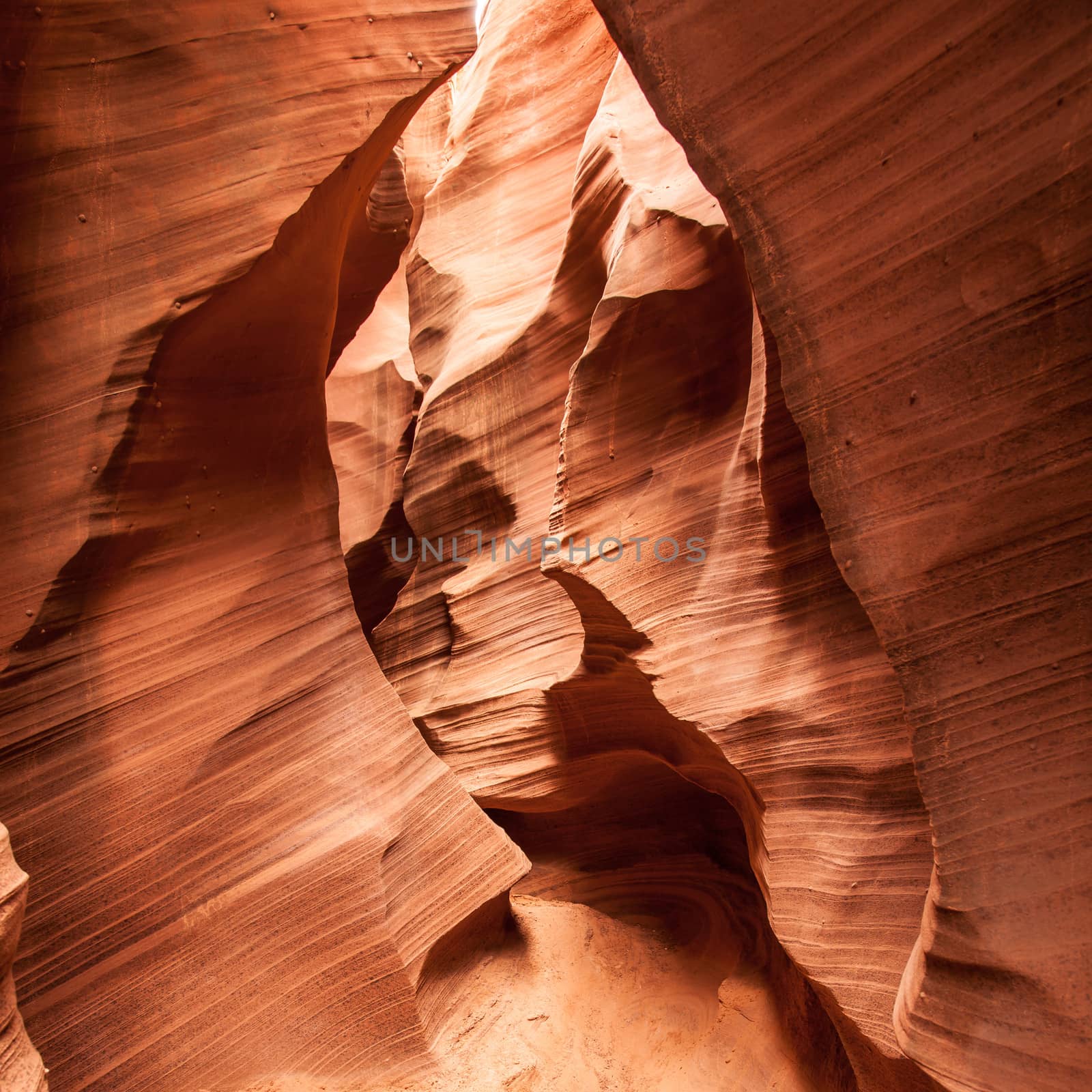 Interior of Antelope Canyon, woderful orange waves made of stone