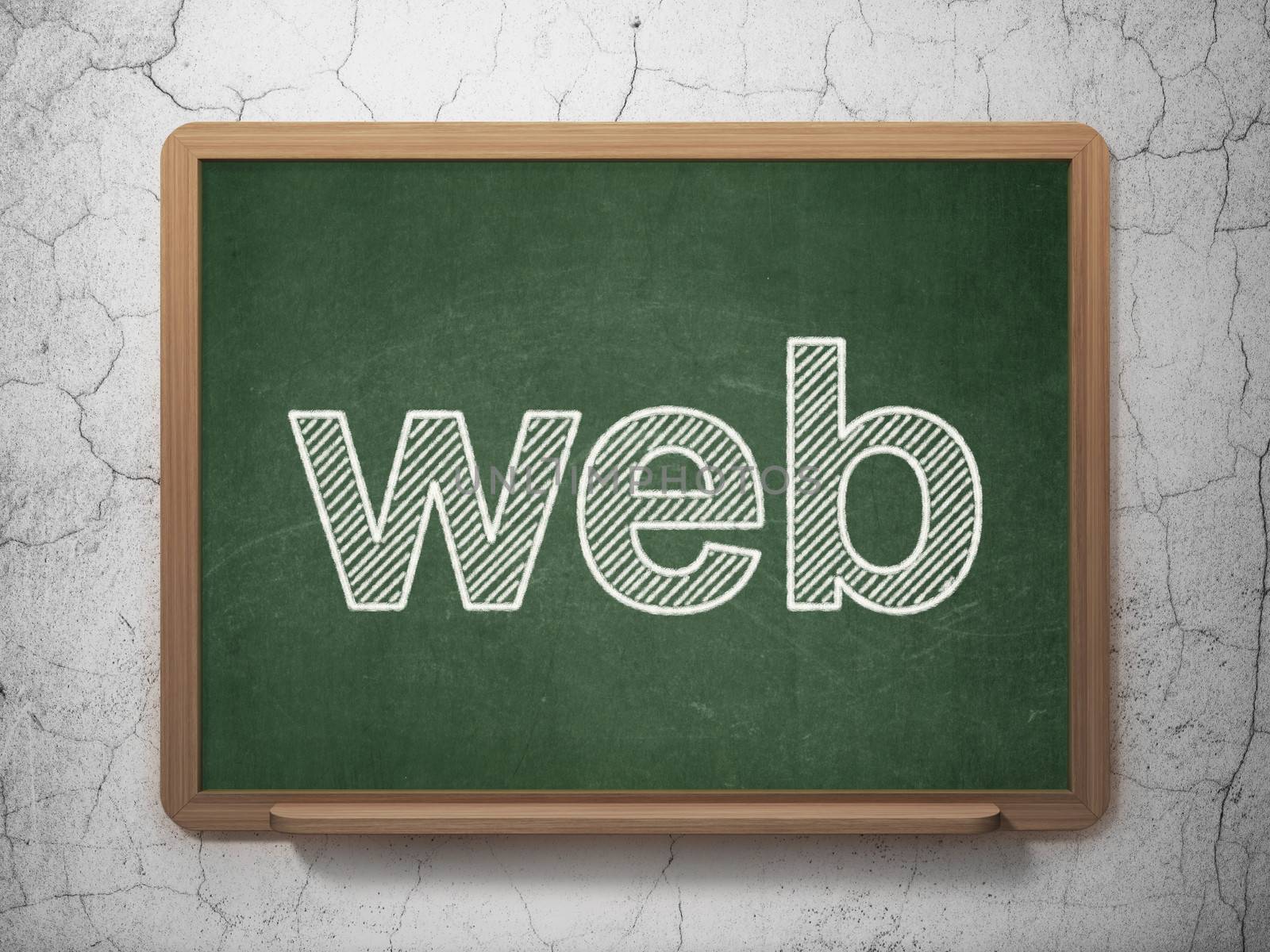 Web design concept: Web on chalkboard background by maxkabakov