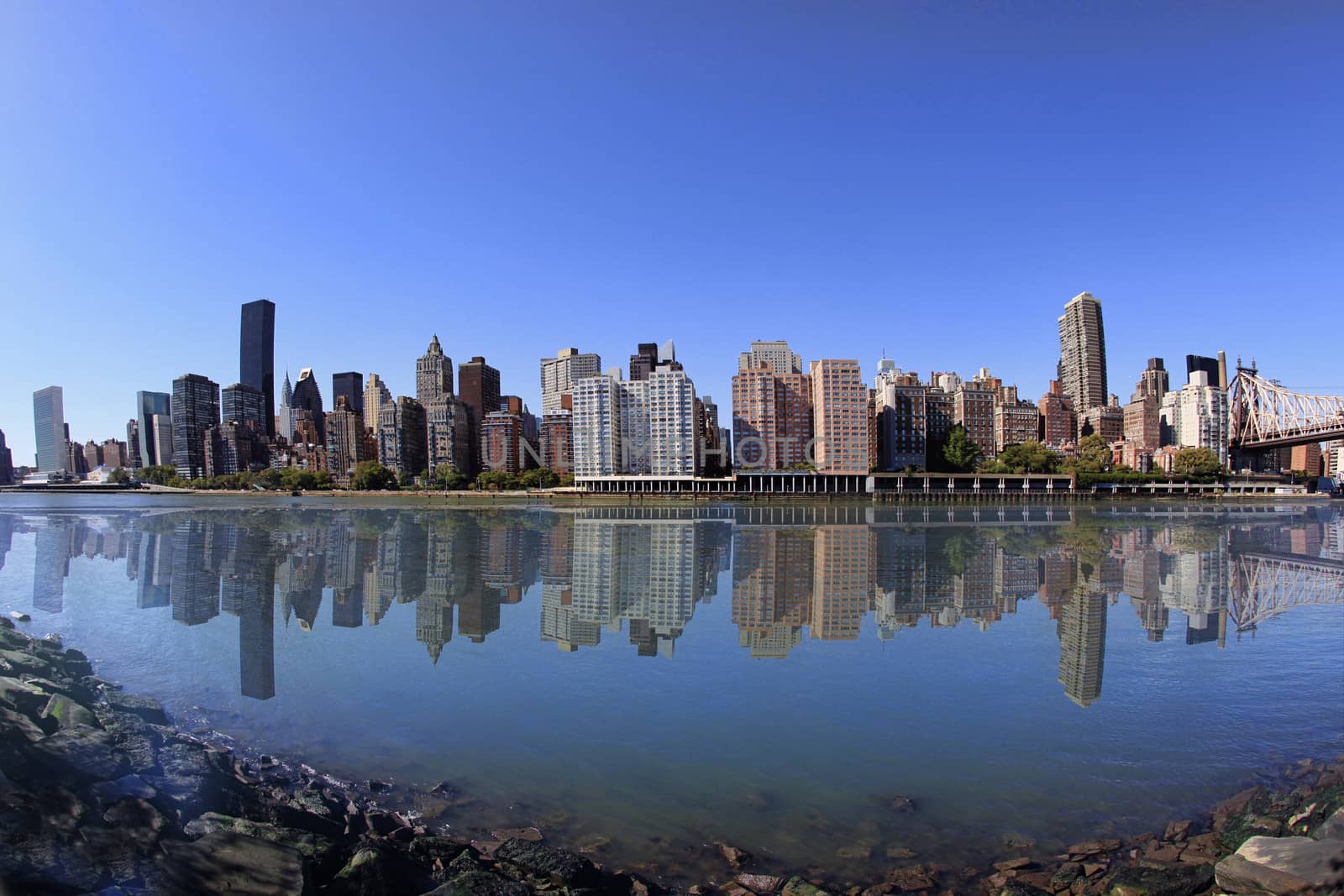 Midtown Manhattan with New York City skyline and Queensboro Bridge over East River
